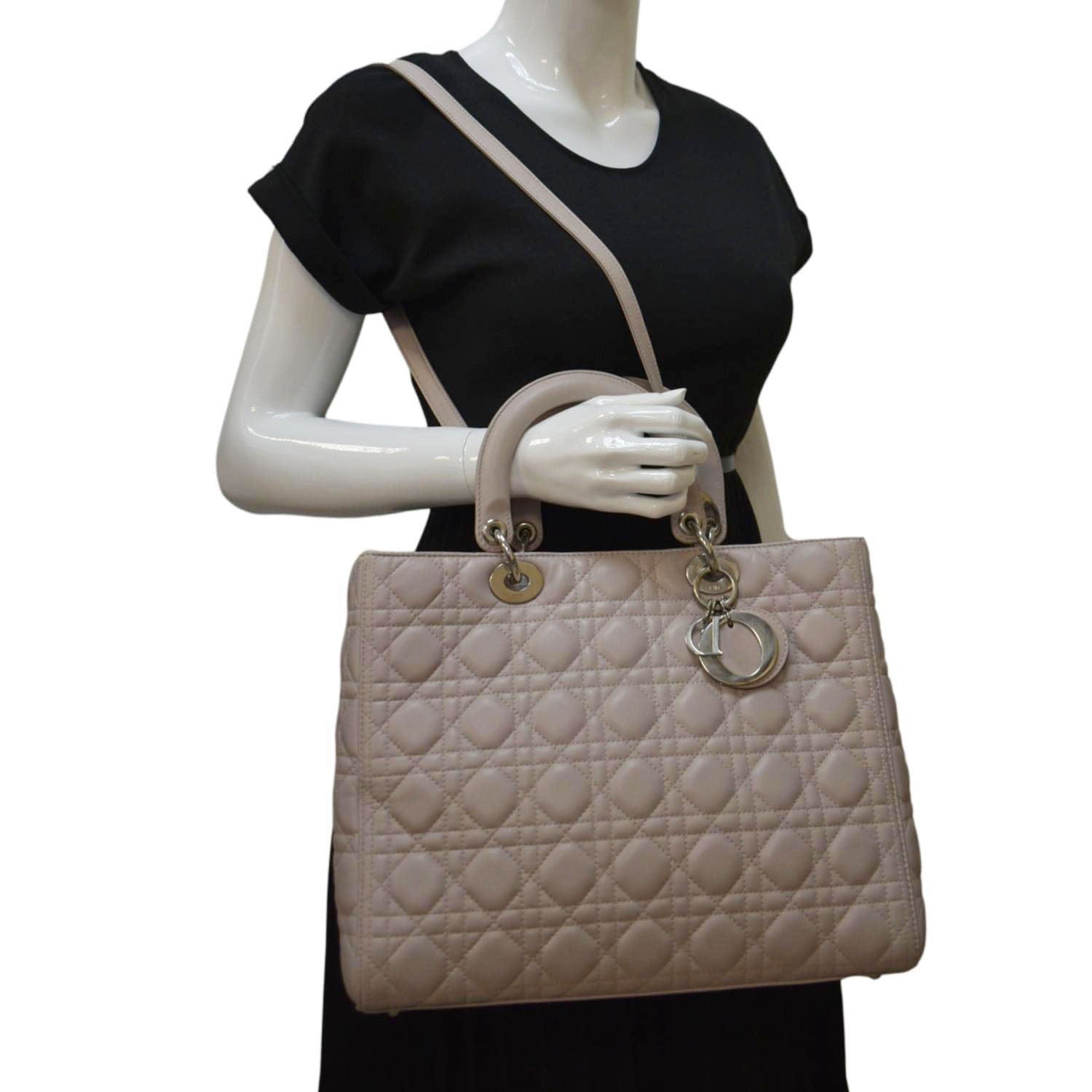 Dior Lady Shoulder Bag Leather Quilted Pink