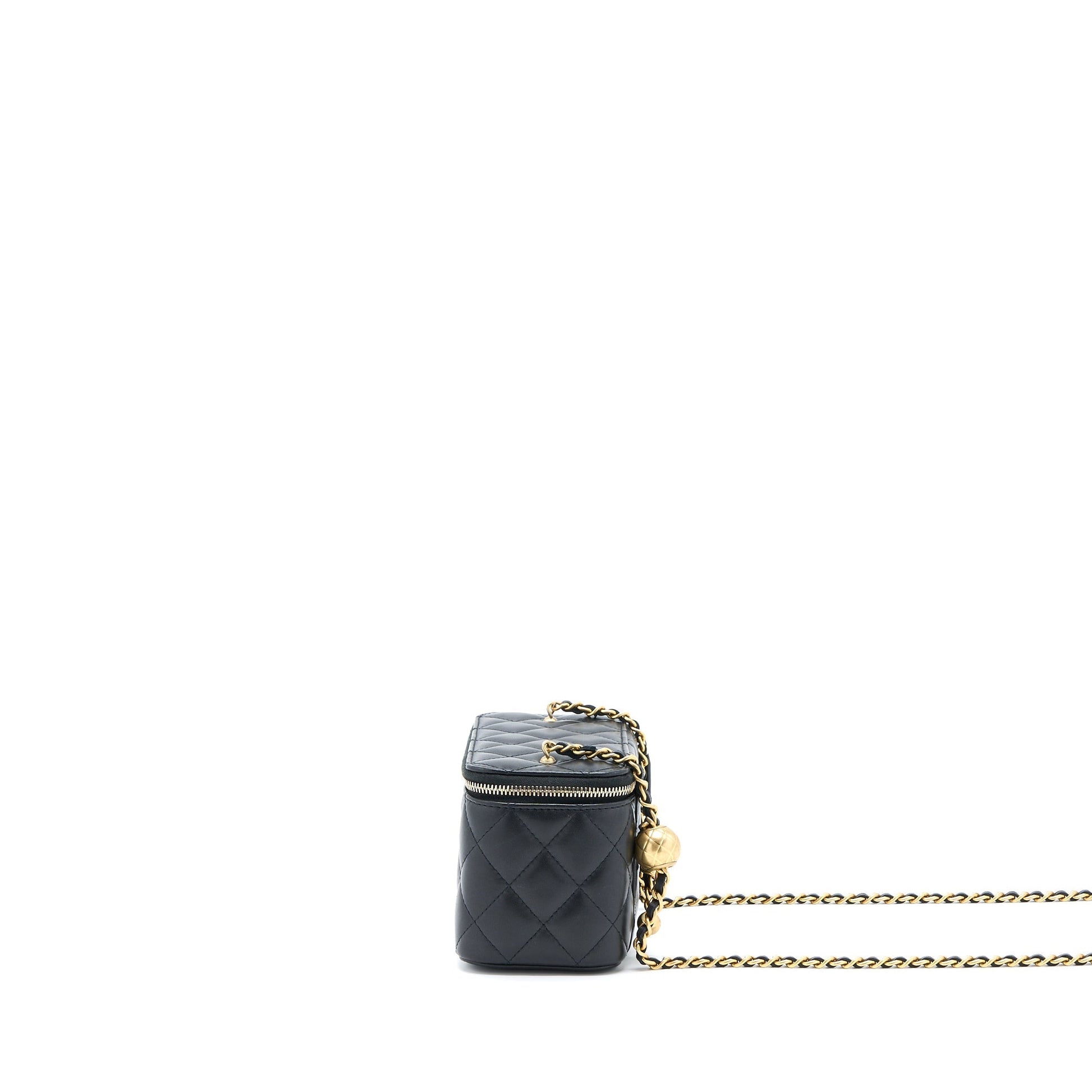 Chanel Pear Crush Long Vanity Lambskin GHW Black Handbag