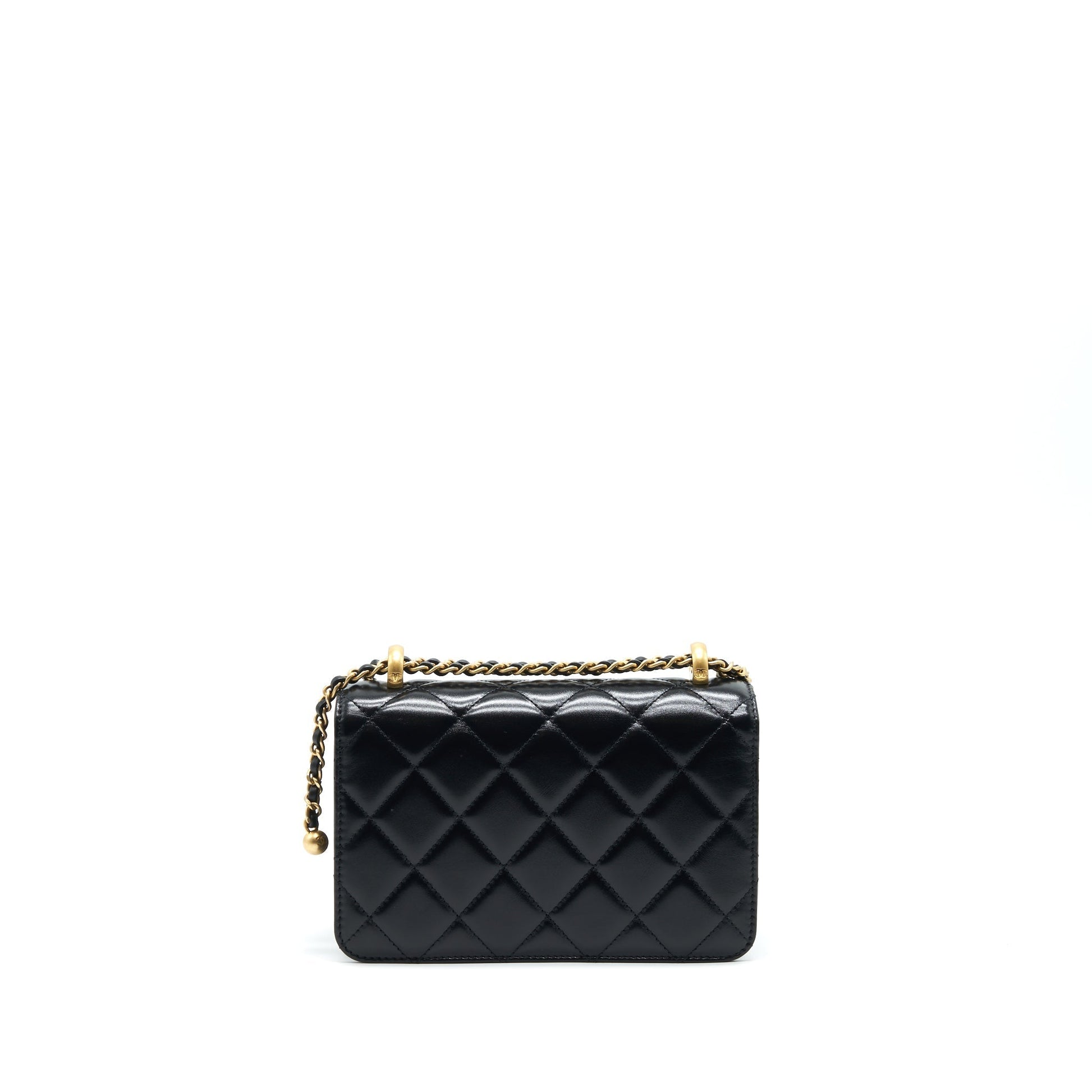 Chanel 21A Crush Flap Calfskin GHW Black Gold Shoulder Bag
