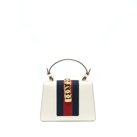 Gucci Sylvie Embroidered Bag White Travel Bag