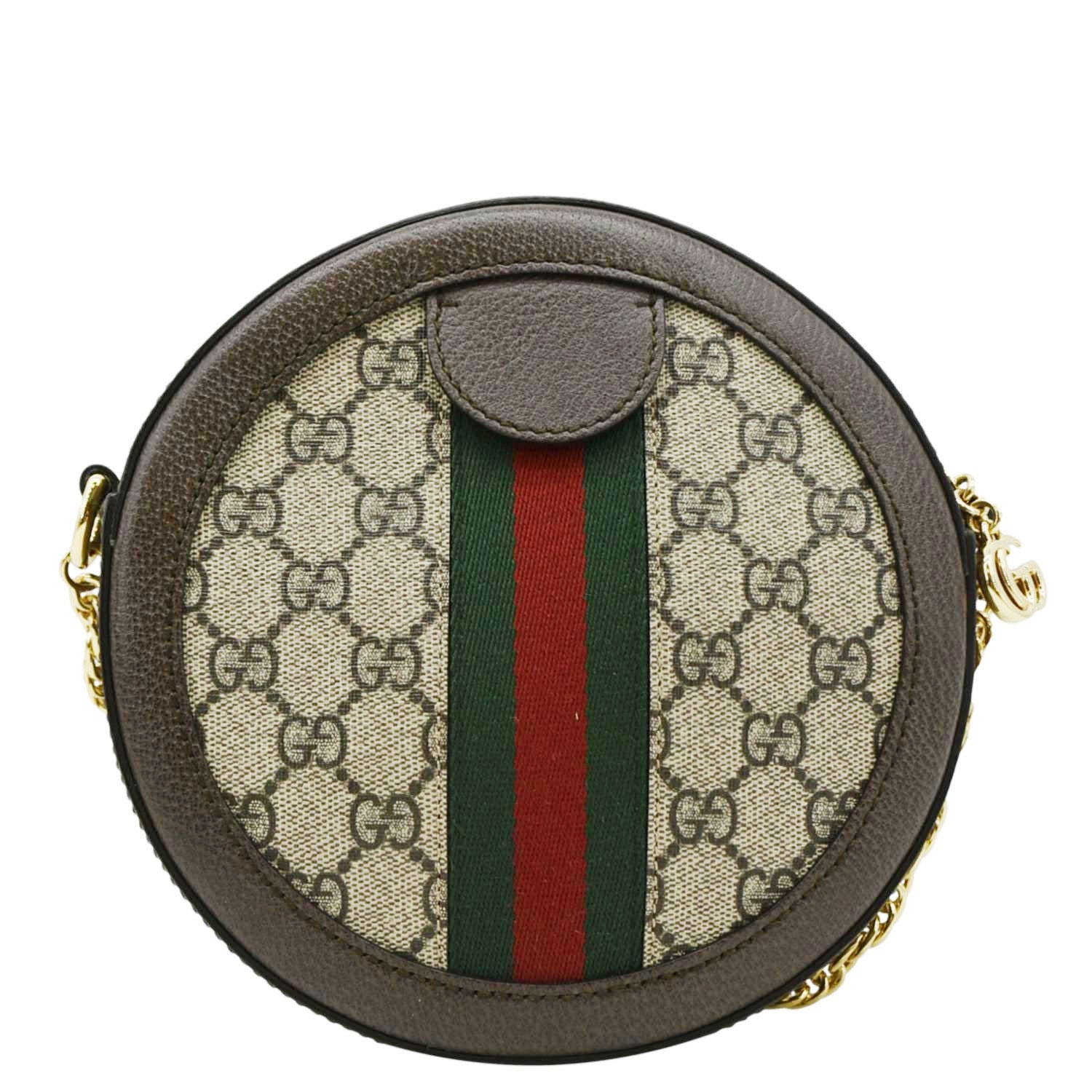 Gucci Ophidia Round Supreme Web Crossbody Bag Monogram Beige