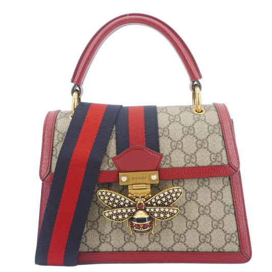 Gucci Queen Margaret Bee Supreme Shoulder Bag Canvas Red