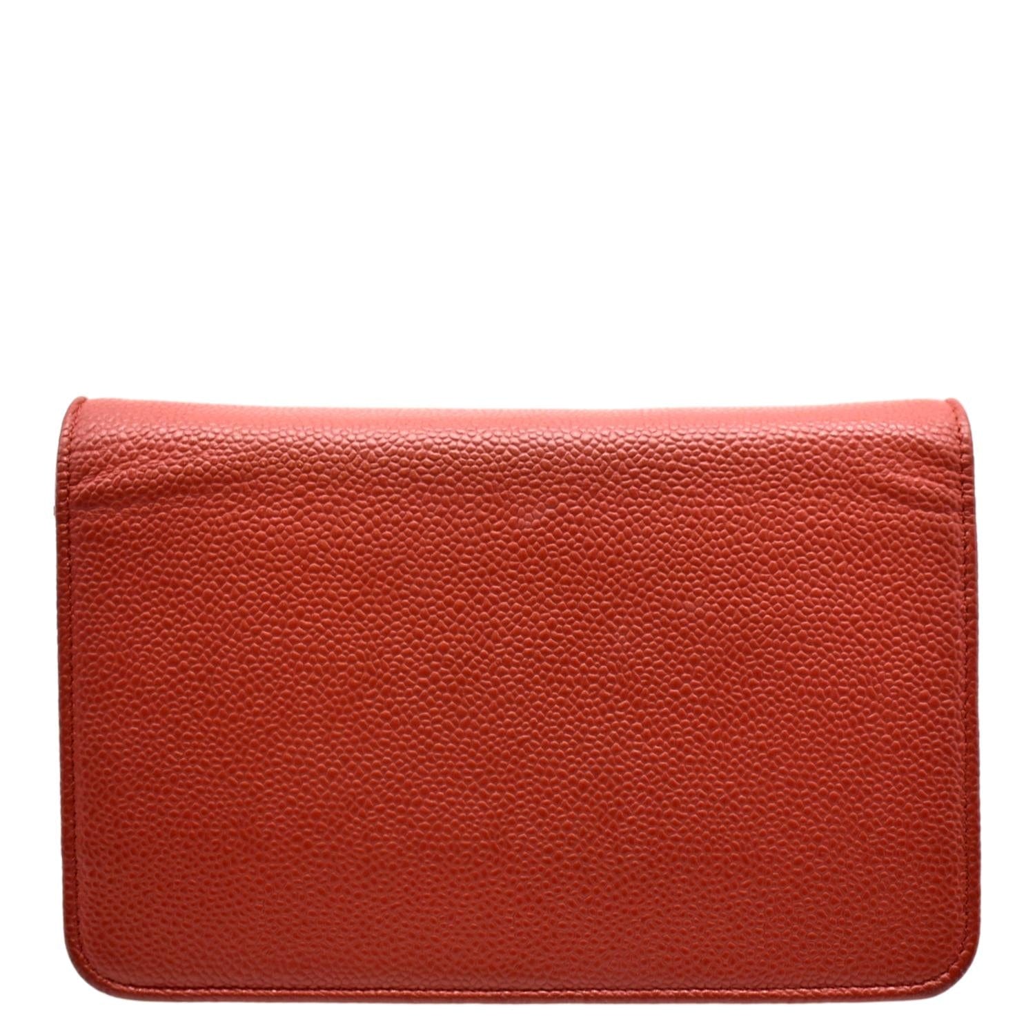 Chanel Timeless WOC Caviar on Leather Red Wallet Case