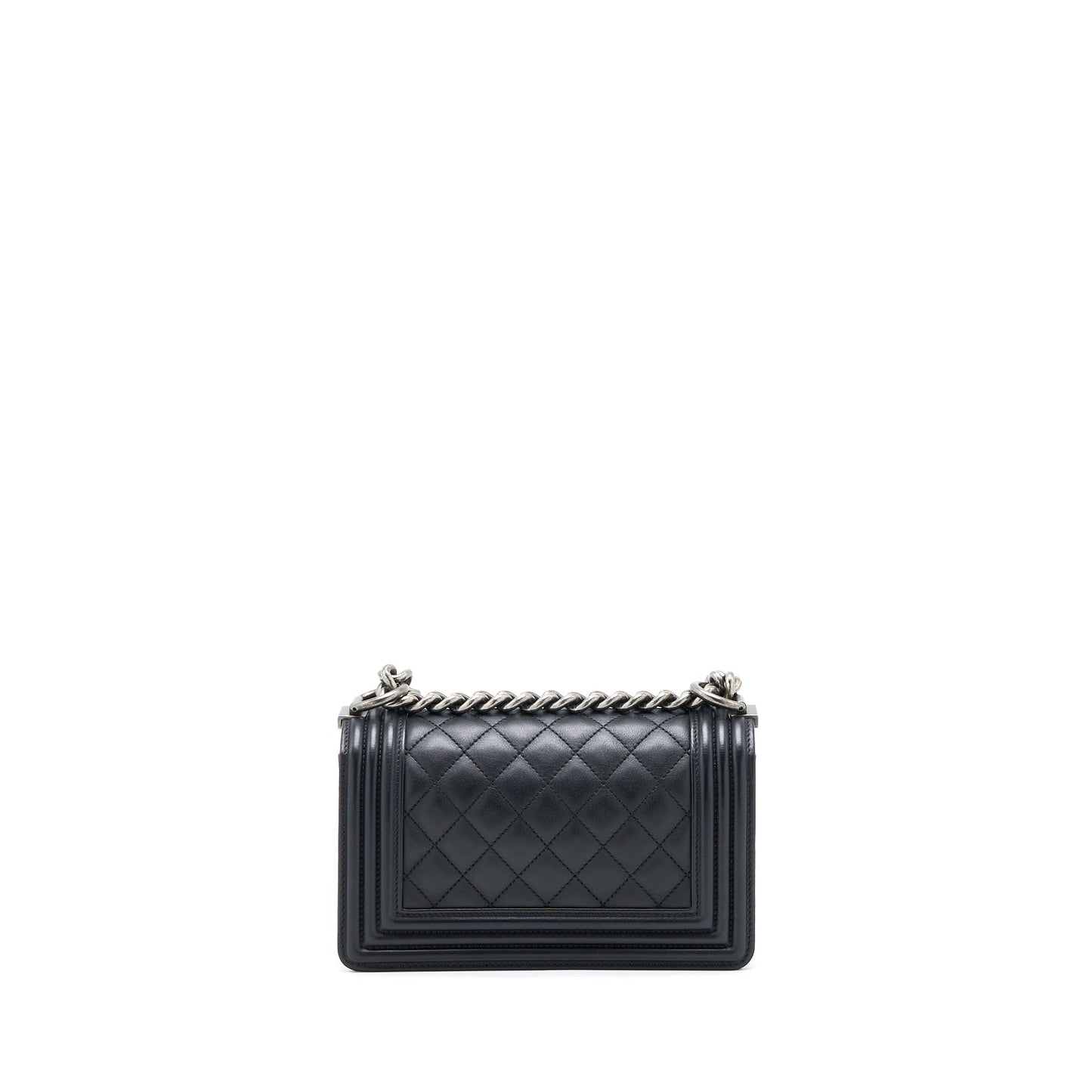 Chanel Boy Calfskin Ruthenium Hardware Black Small Handbag
