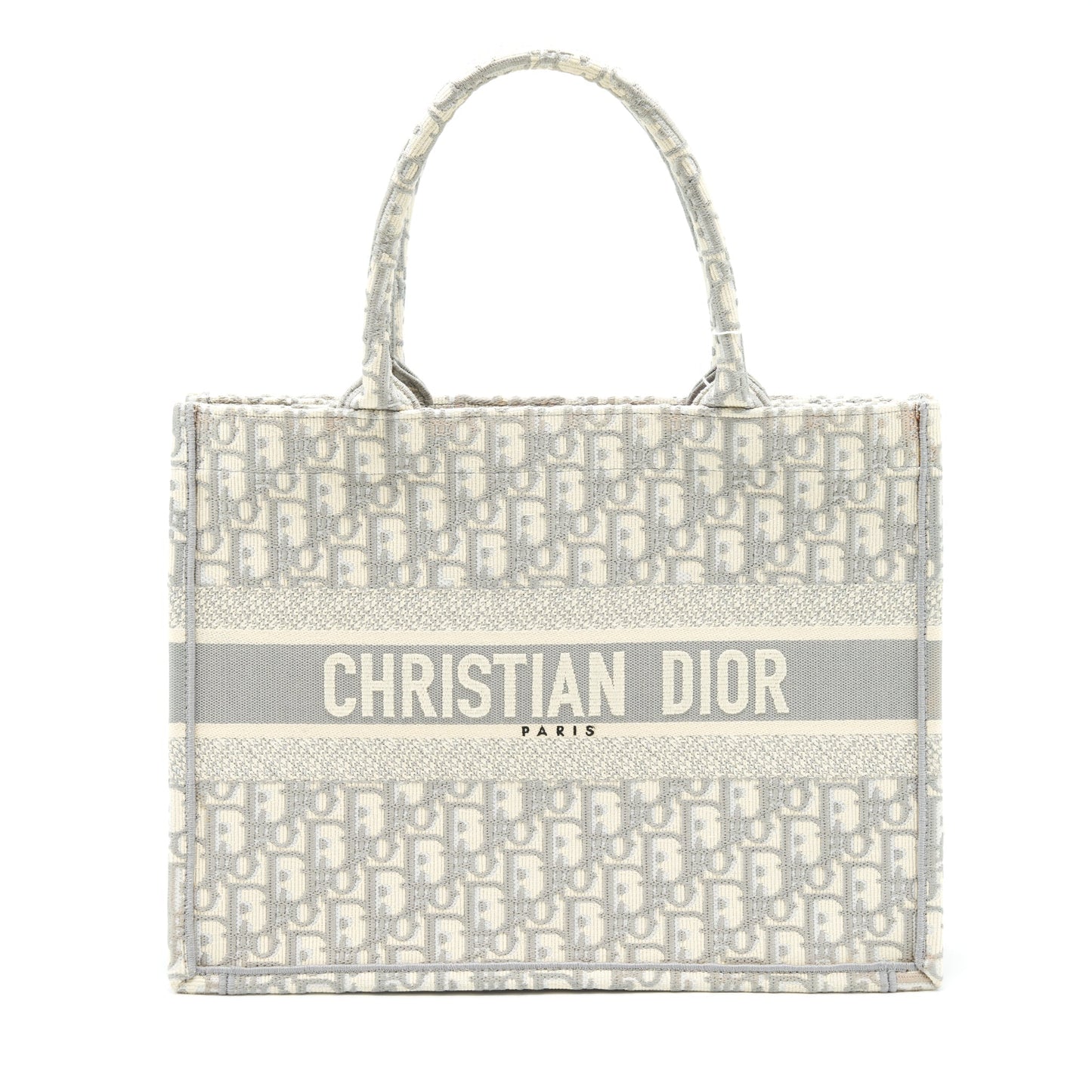 Dior Book Tote Grey Oblique Embroidery Handbag Medium Tote Bag