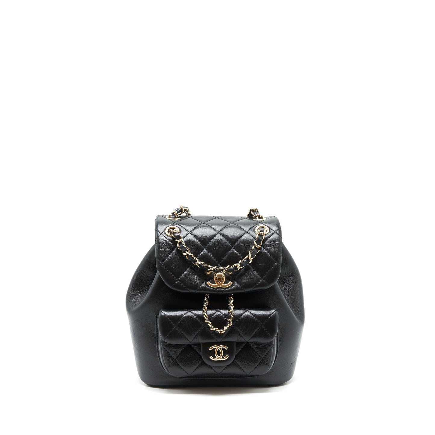 Chanel 22C Duma backpack calfskin LGHW Microchip Black
