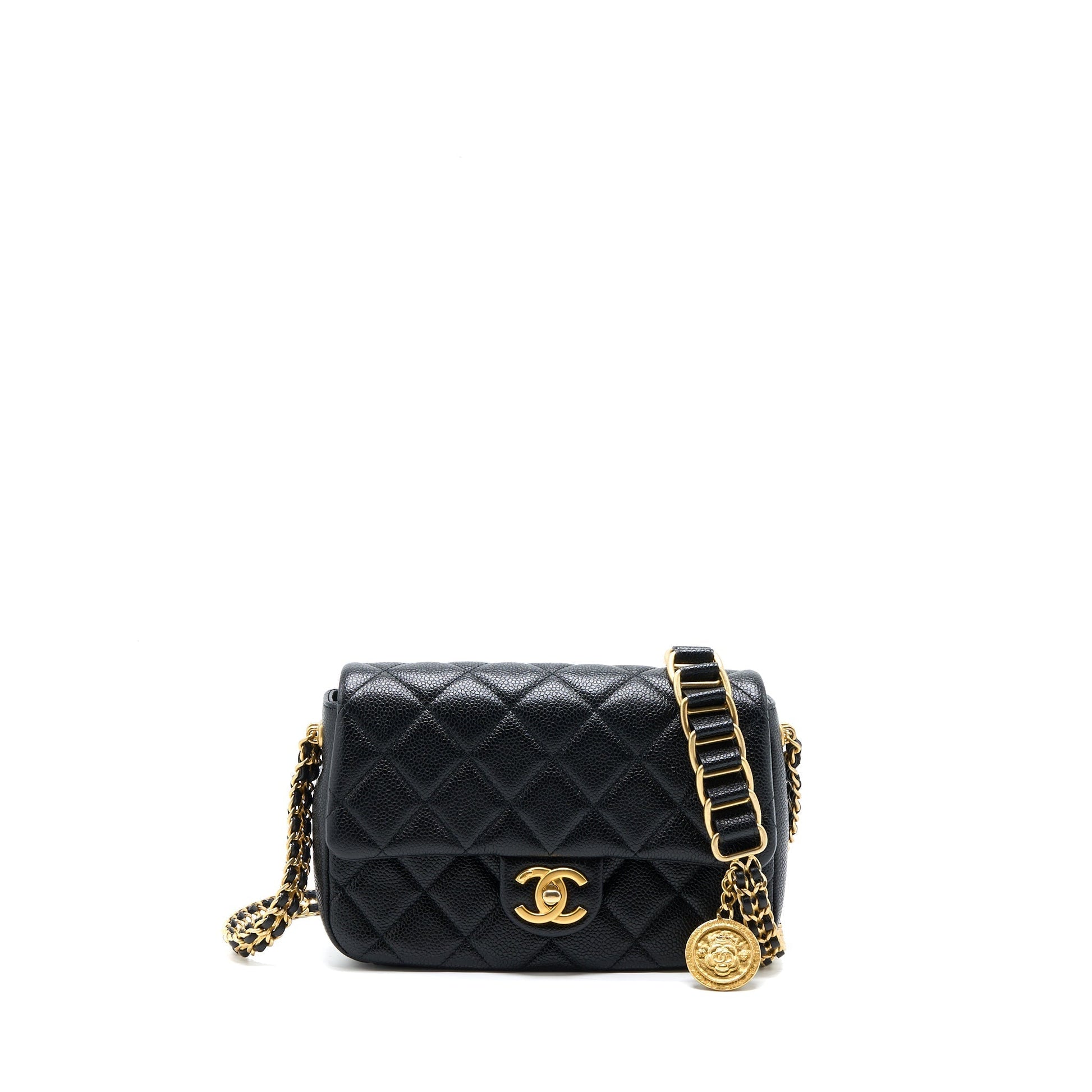 Chanel Quilted Flap Double Caviar Brushed GHW Black Shoulder Bag