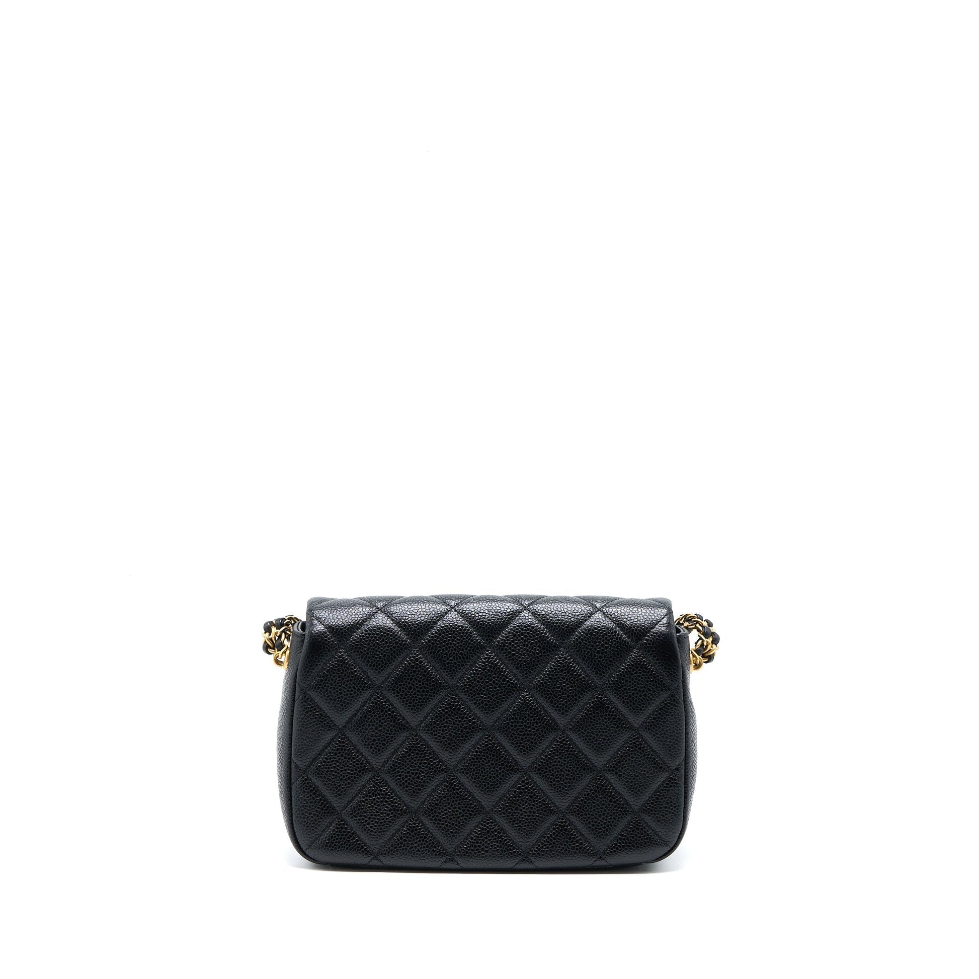 Chanel Quilted Flap Double Caviar Brushed GHW Black Shoulder Bag