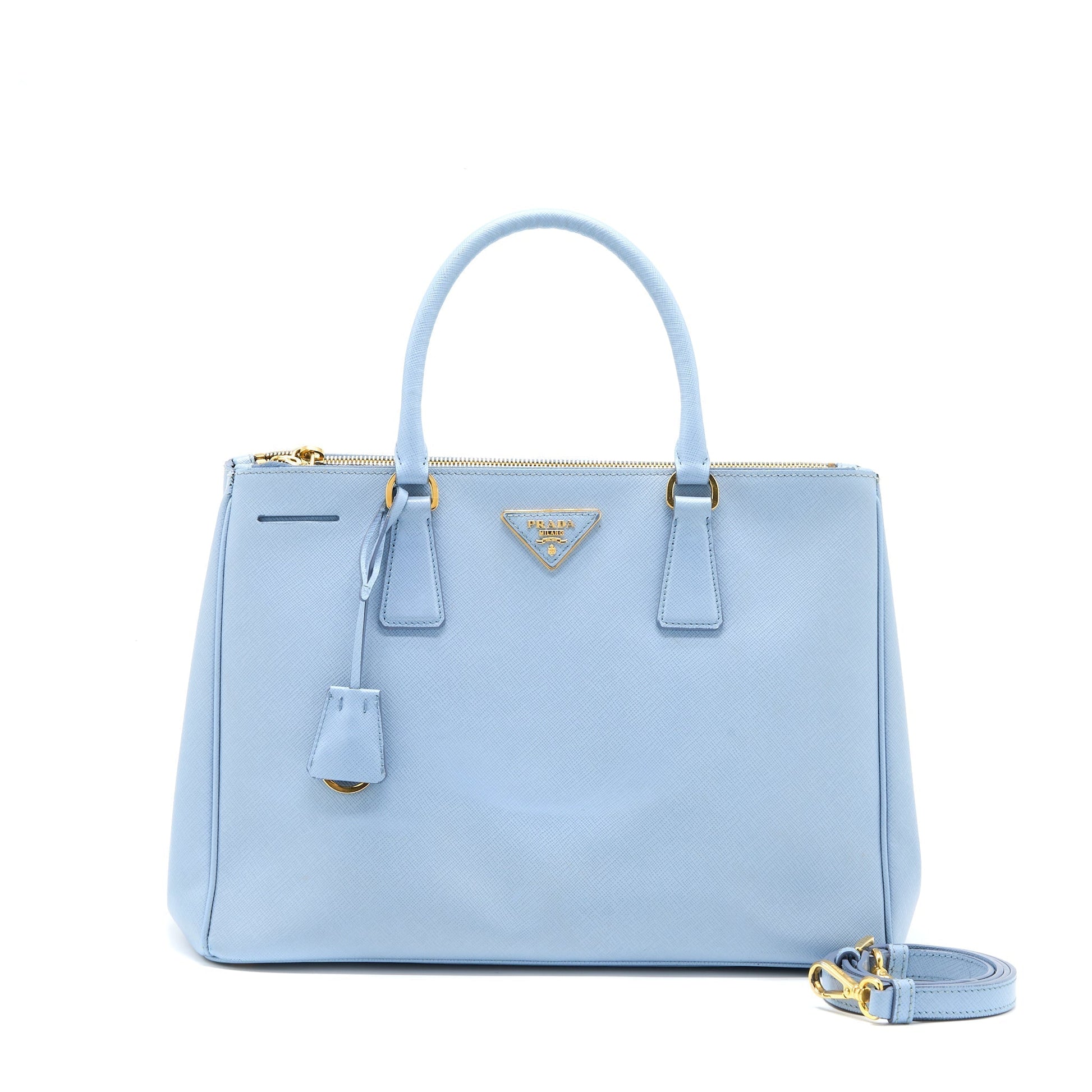 Prada Saffiano Tote Purse Light Handbag Blue Tote Bag