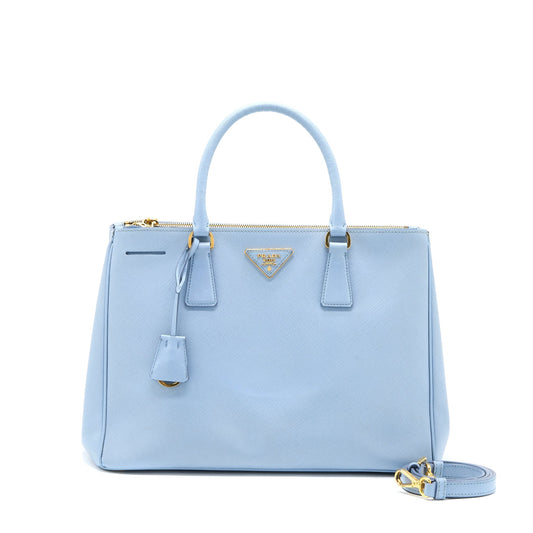 Prada Saffiano Tote Purse Light Handbag Blue Tote Bag