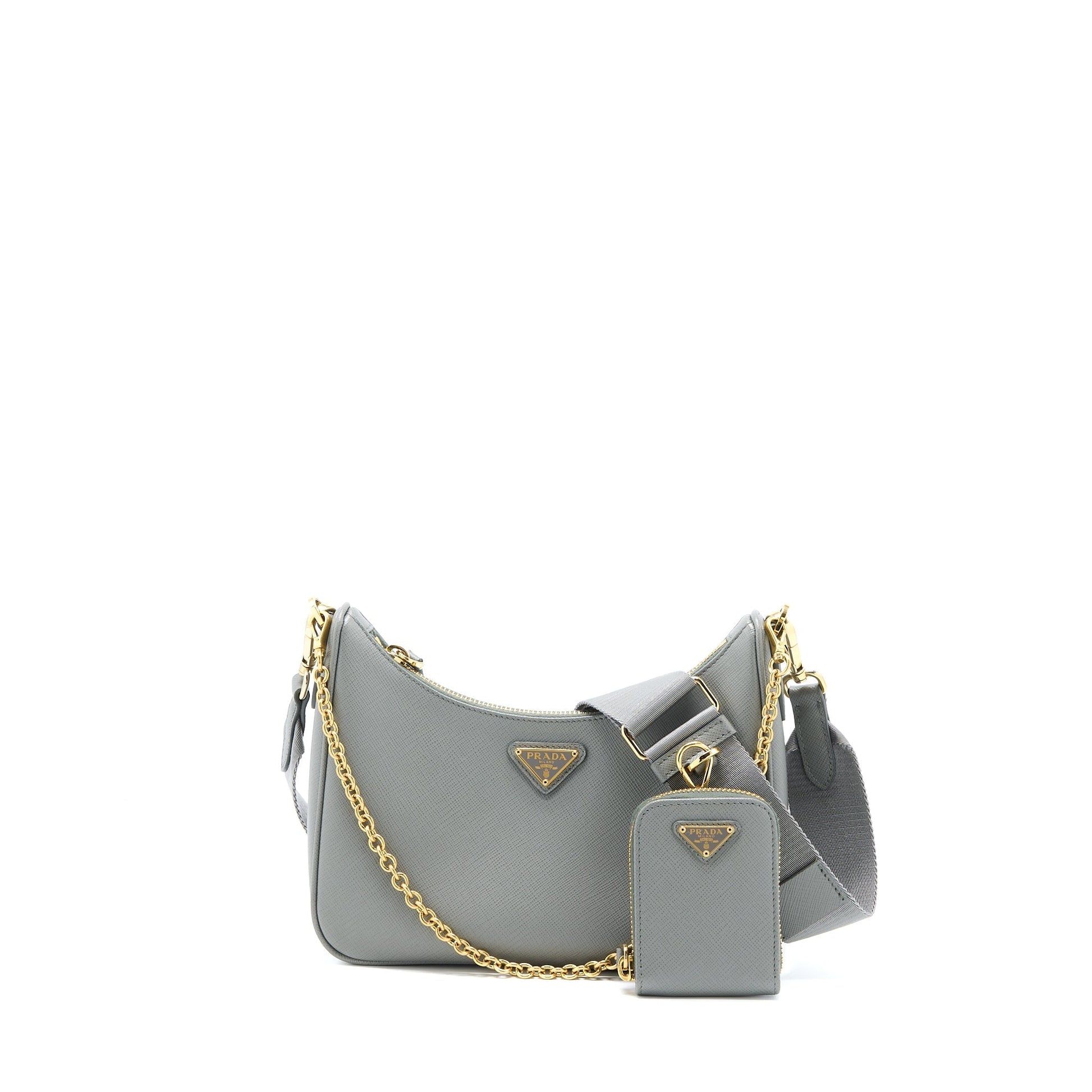 Prada Re Edition Saffiano Grey Handbag Travel Bag
