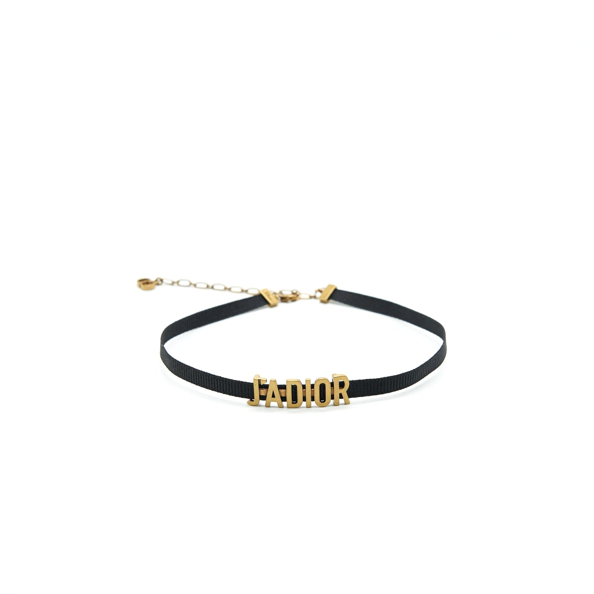 Dior JâA Choker Antique Finish Metal And Grosgrain Black Gold Travel Bag
