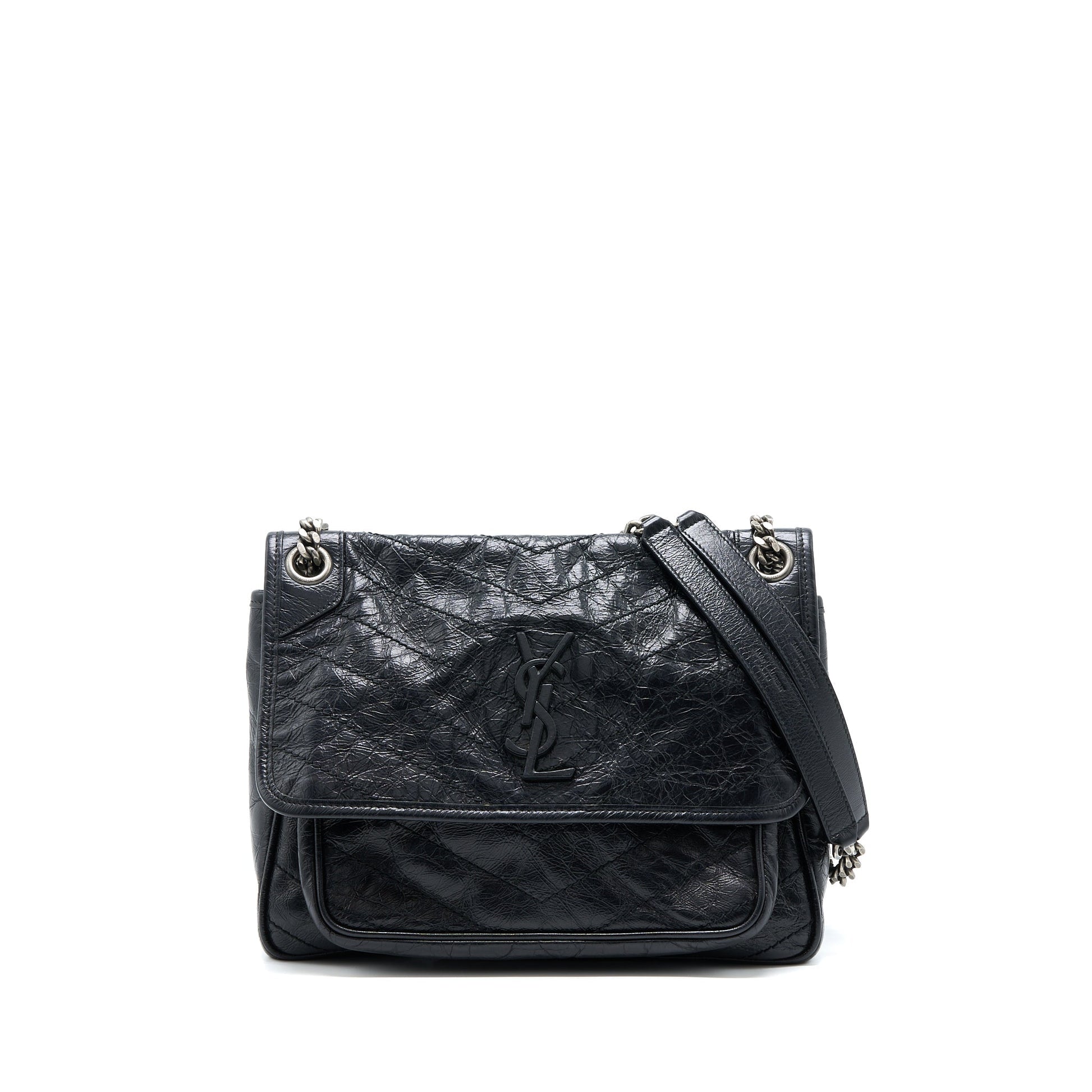 YSL Saint Laurent Niki Purse Calfskin Black Medium Travel Bag Black Shw 1