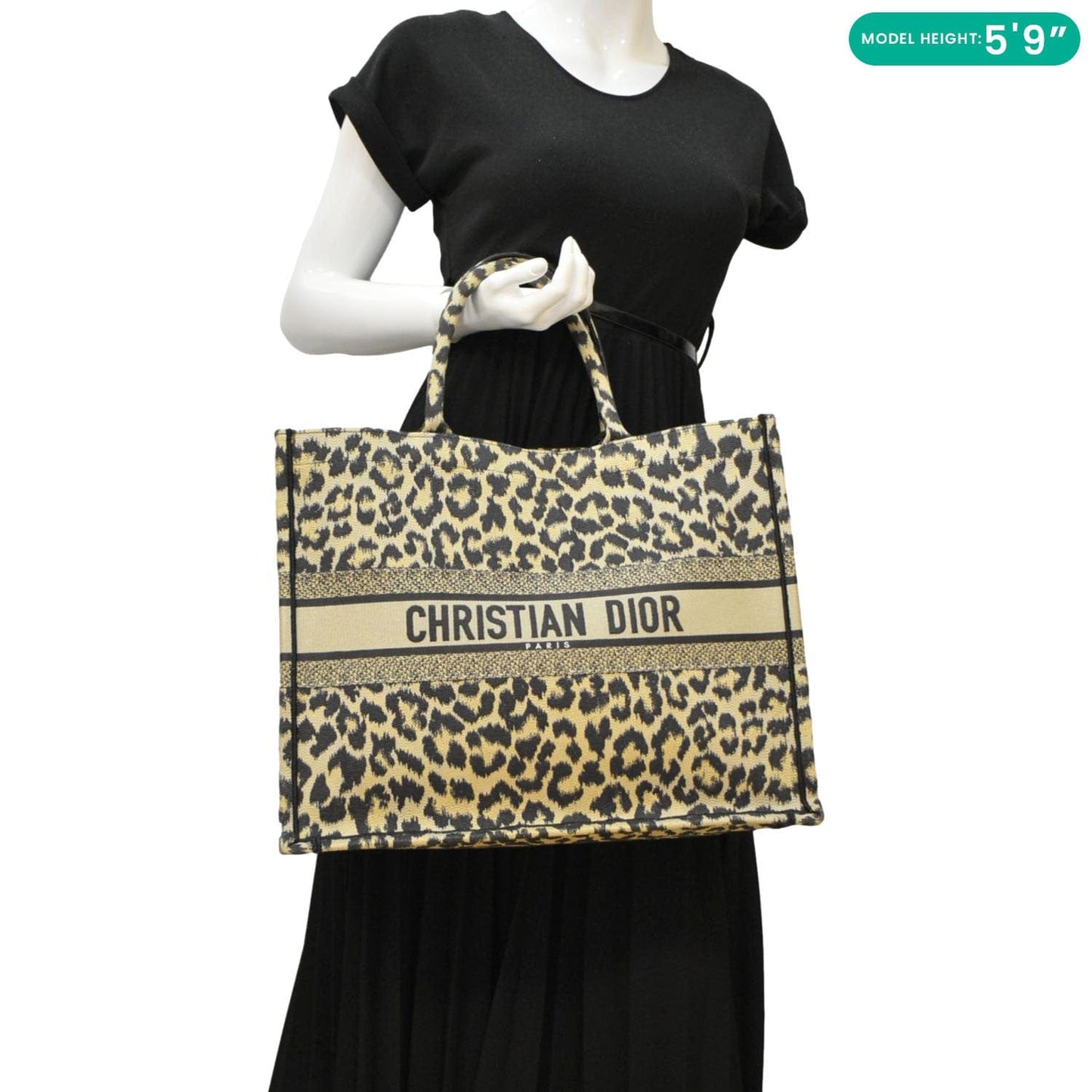 Dior Leopard Book Mizza Embroidered Tote Bag Beige Bag Beige
