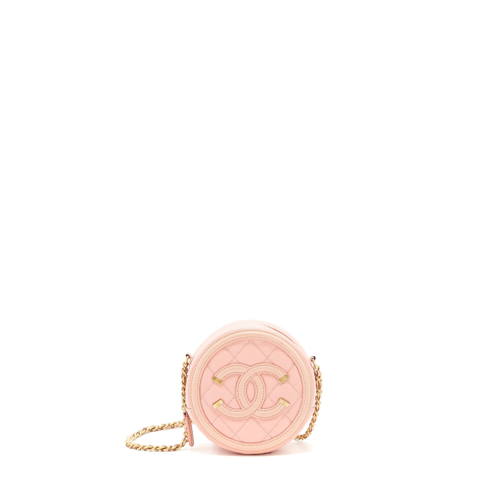 Chanel Round Vanity caviar GHW Pink Mini Bag