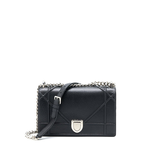 Dior ama Calfskin Handbag Black Medium Travel Bag