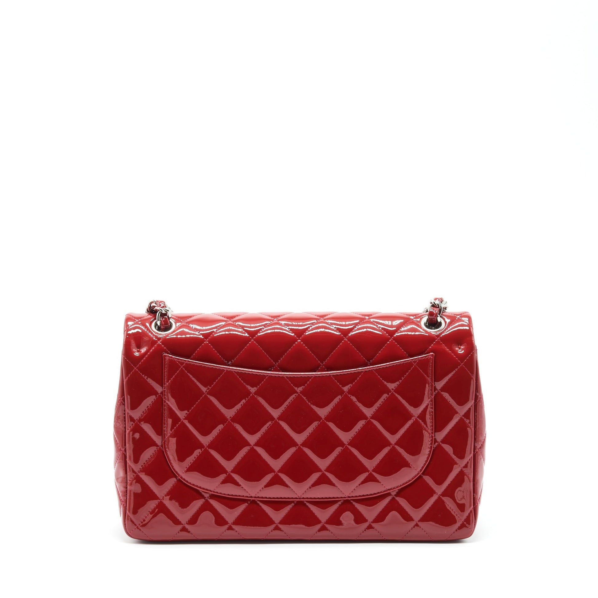 Chanel Jumbo Classic Flap Patent SHW Red Shoulder Bag