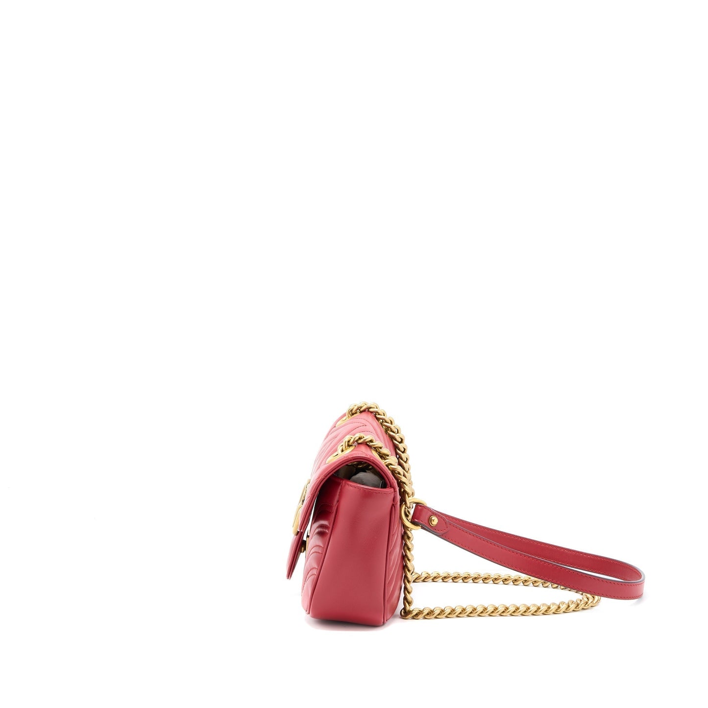 Gucci Marmont Calfskin Handbag Red Mini Travel Bag