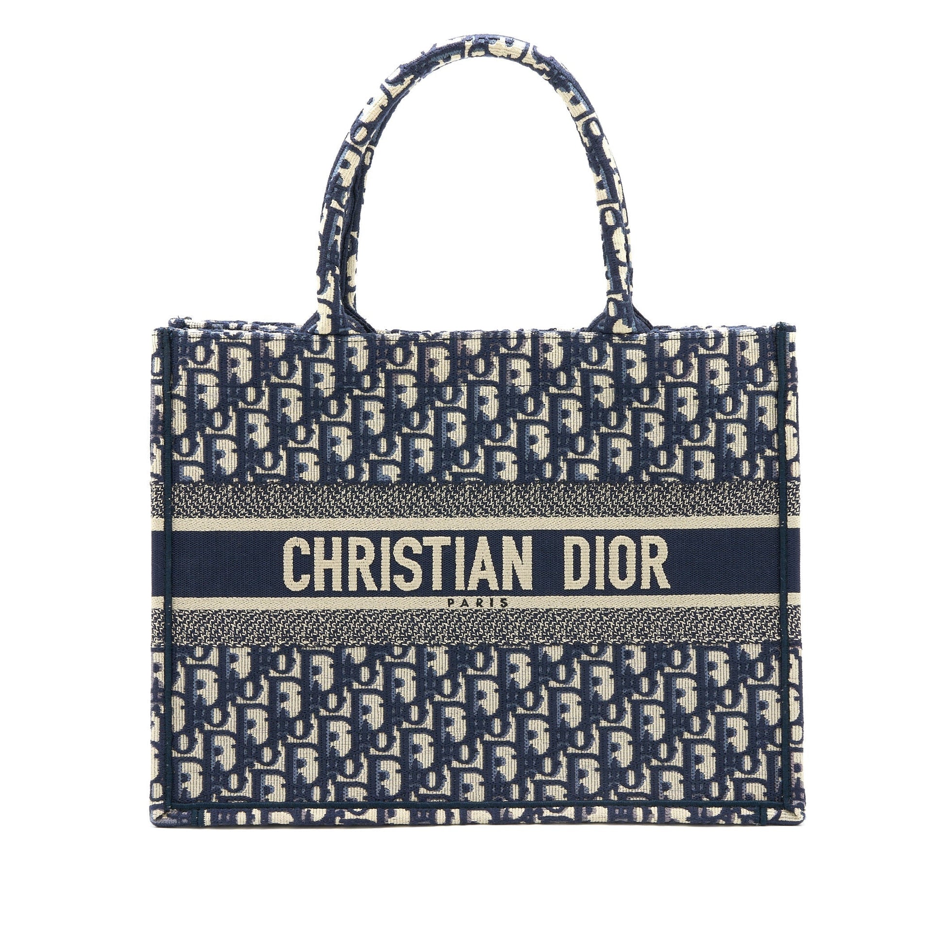 Dior Book Tote Oblique Embroidery Handbag Blue Medium Tote Bag Embroidery Handbag