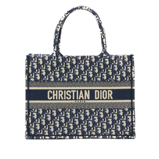 Dior Book Tote Oblique Embroidery Handbag Blue Medium Tote Bag Embroidery Handbag