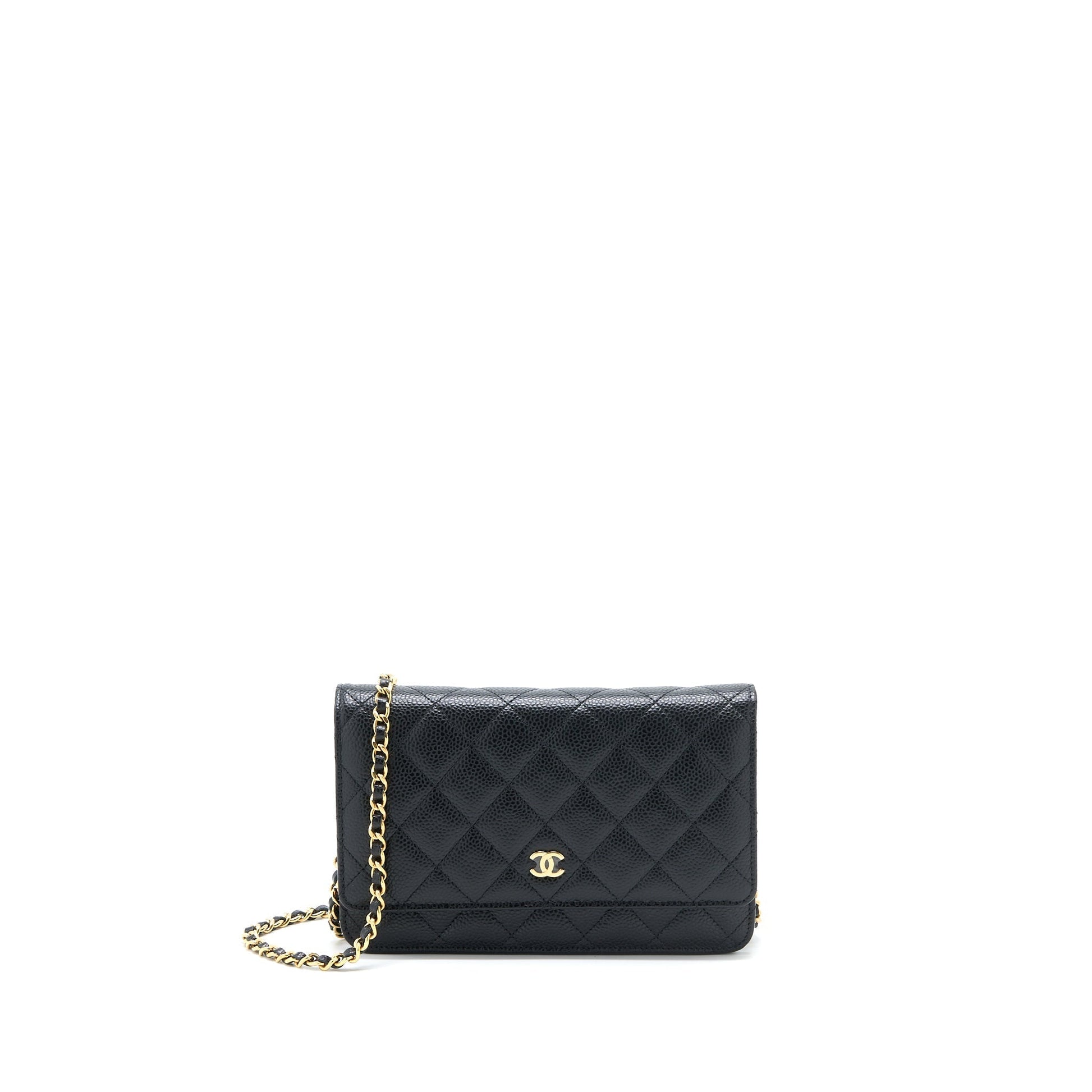 Chanel Classic On Caviar GHW Microchip Black Wallet Case Microchip 13