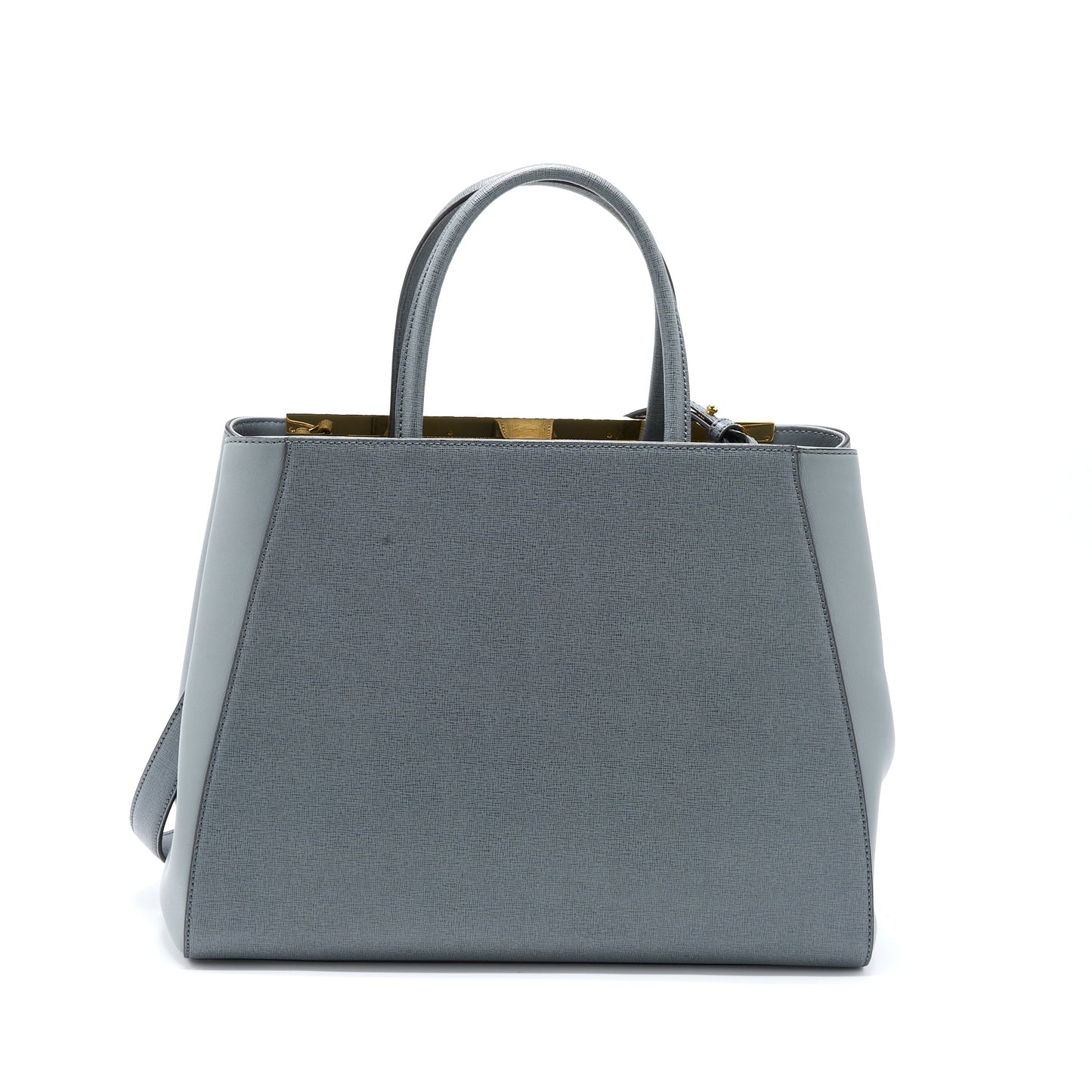 Fendi Jours Purse Grey Leather Gray Large Travel Bag