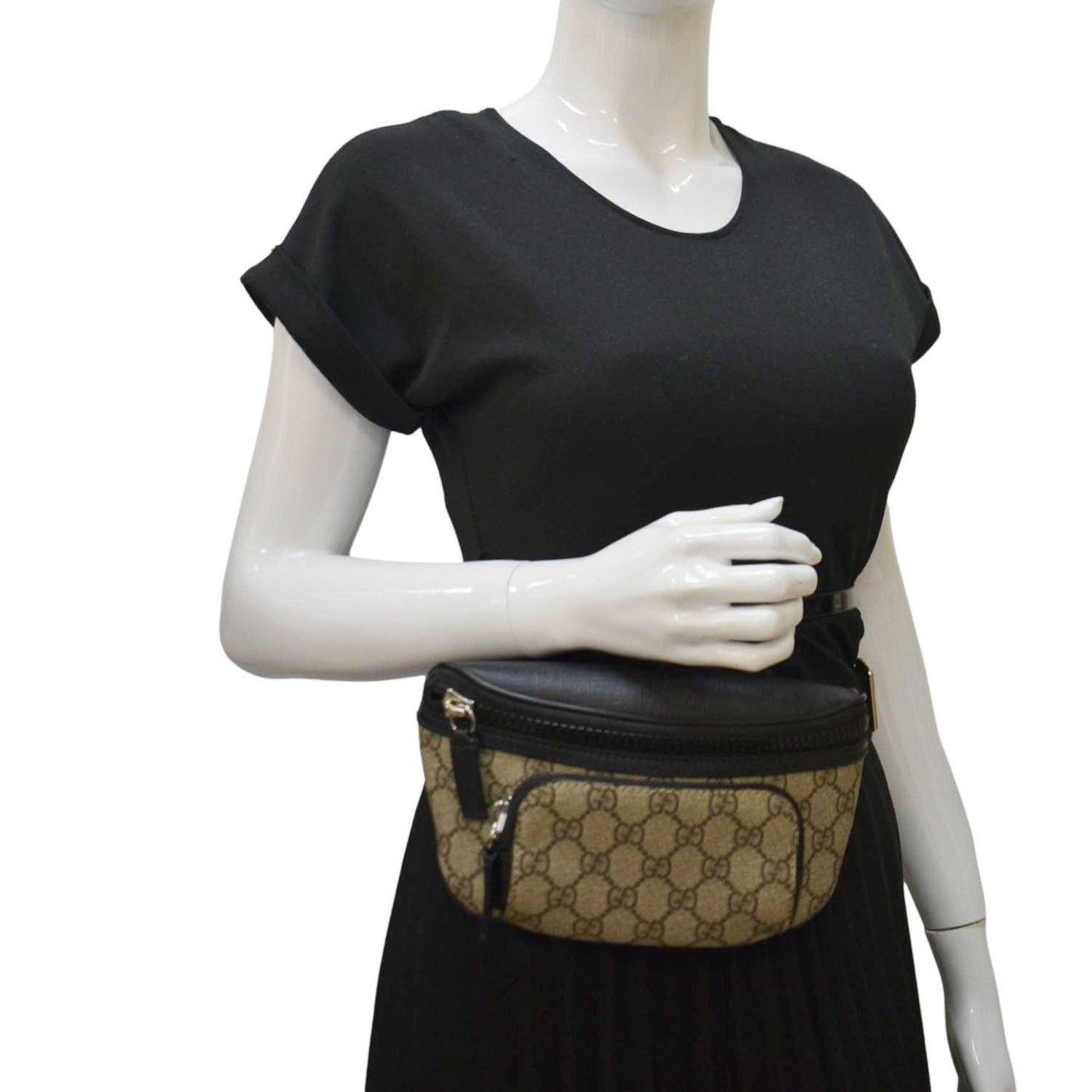 Gucci Supreme Belt Bag Canvas Black Accessory