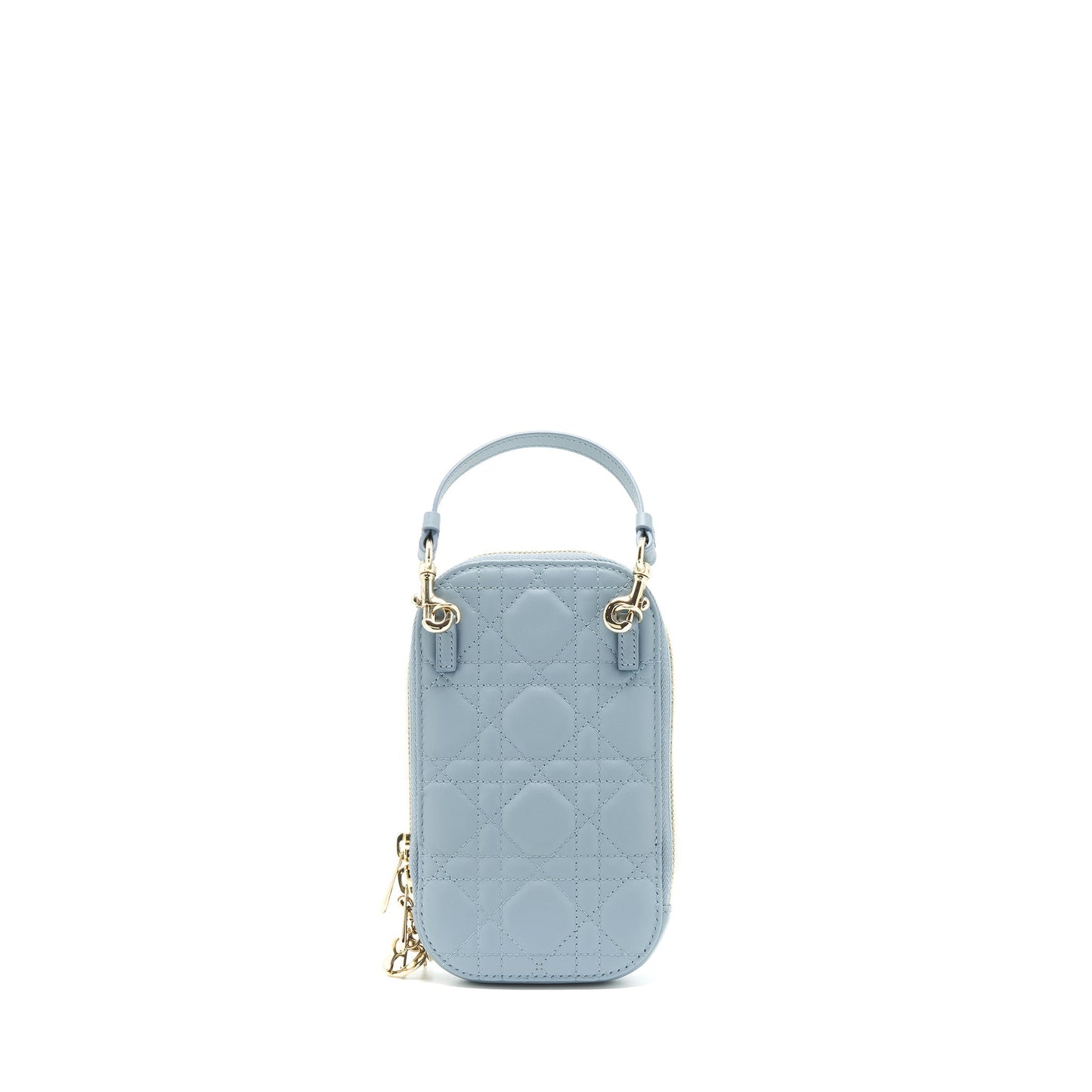 Dior Lady Tech Holder Lambskin Handbag Blue Travel Bag