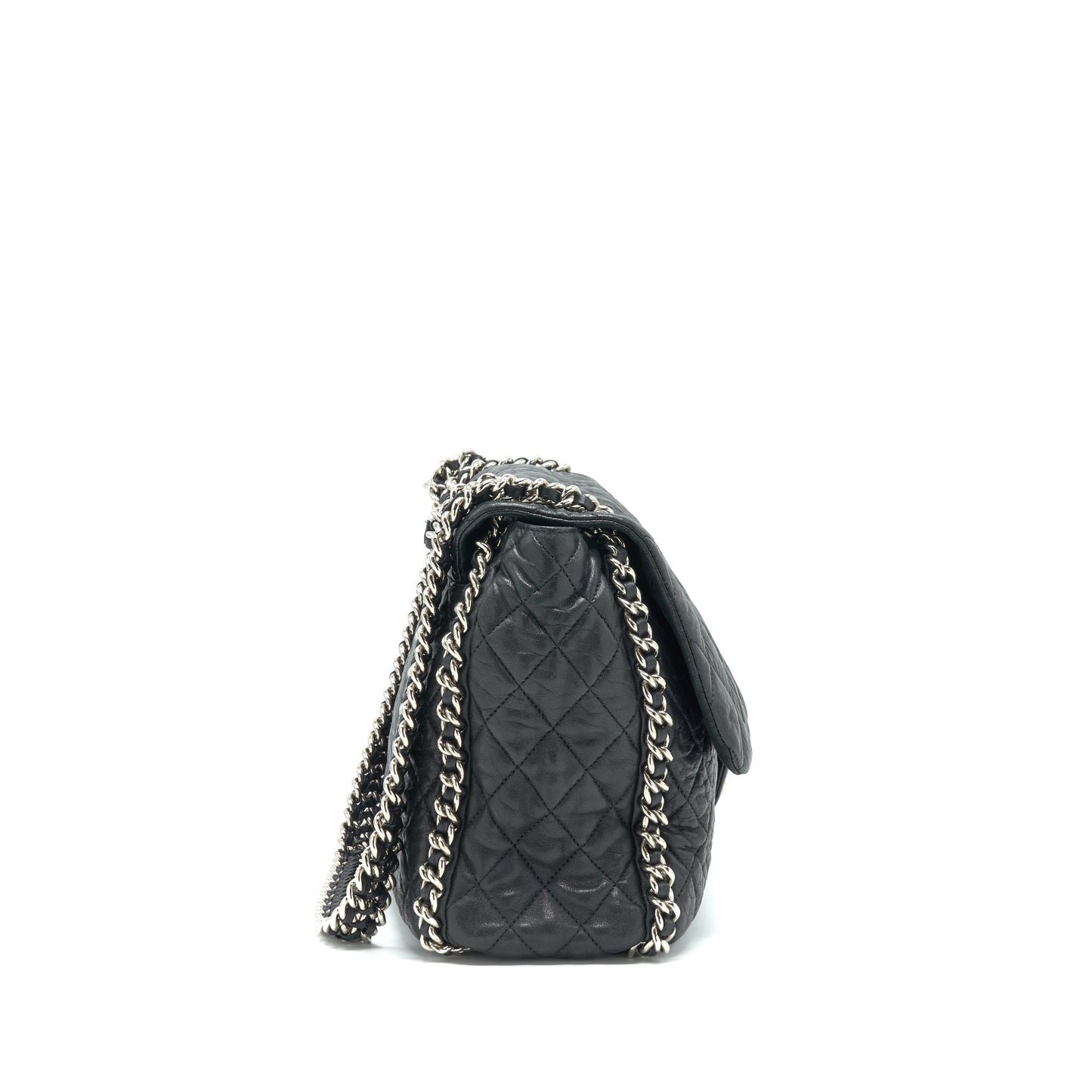 Chanel Quilted XL SHW Black Leather Shoulder Bag