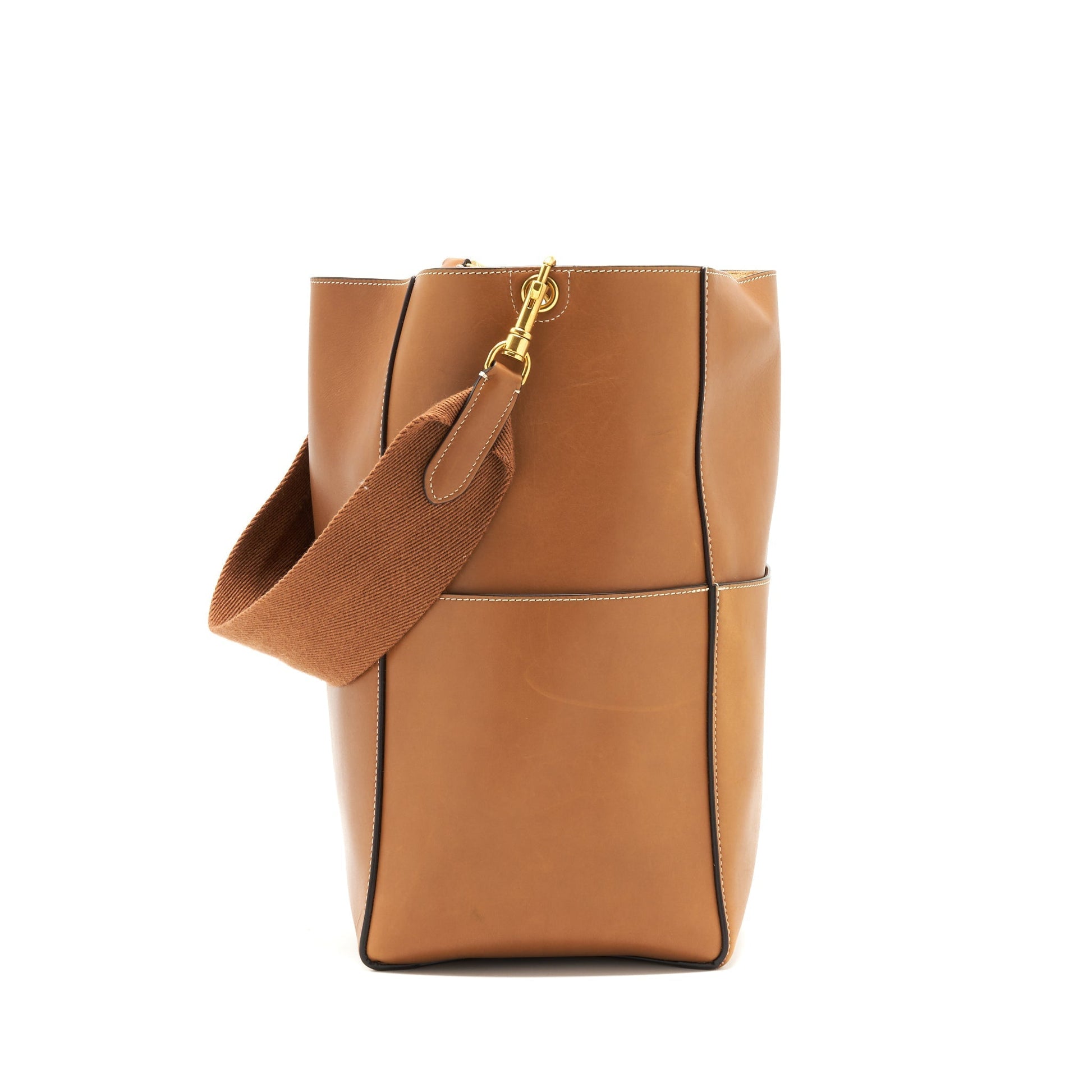 Celine Sangle Purse Handbag Brown Bucket Bucket Bag