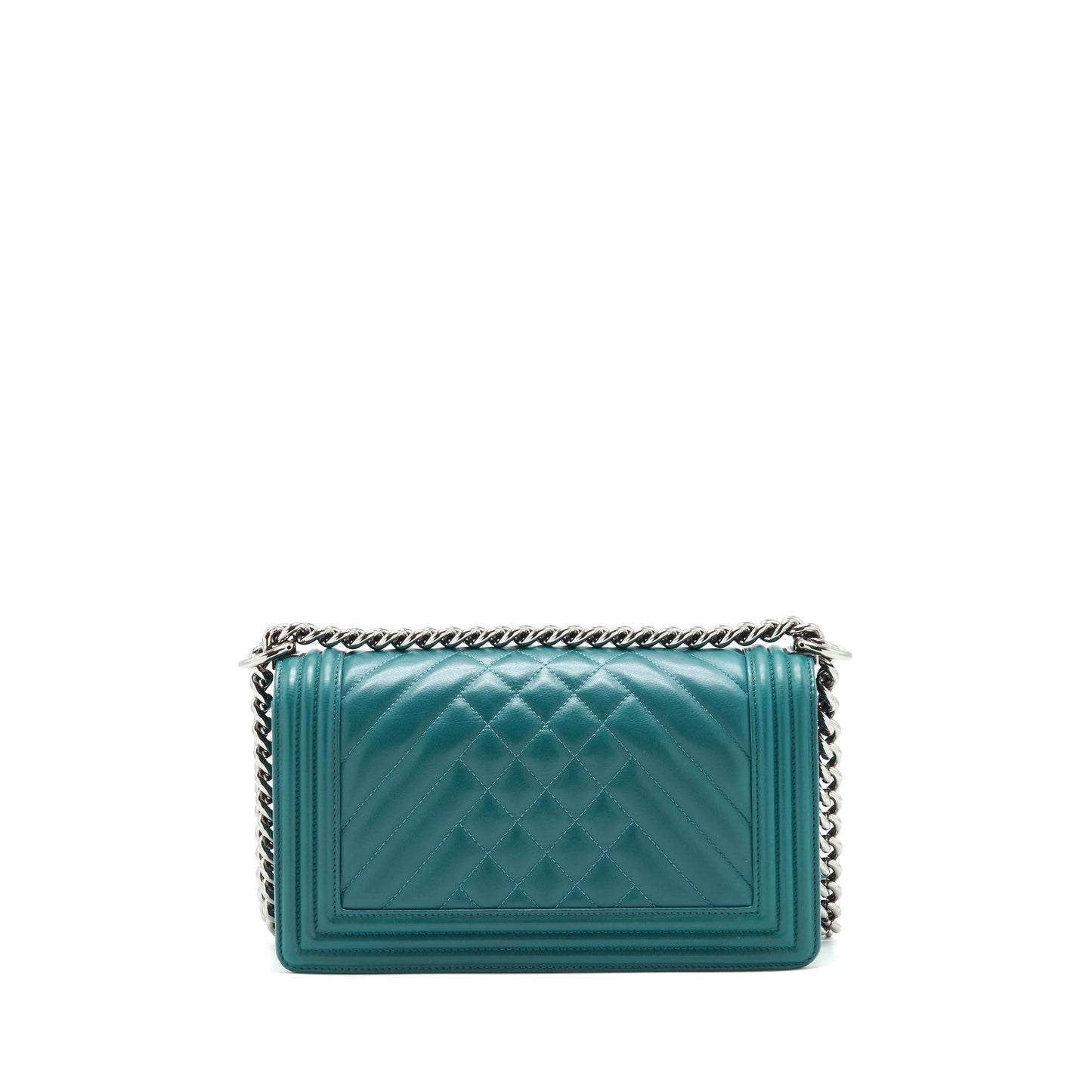 Chanel Boy lambskin SHW Green Handbag