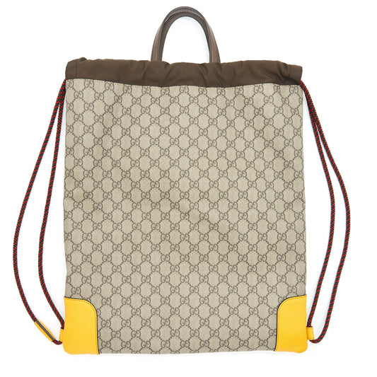 Gucci Drawstring Backpack Supreme Yellow Beige Jewelry