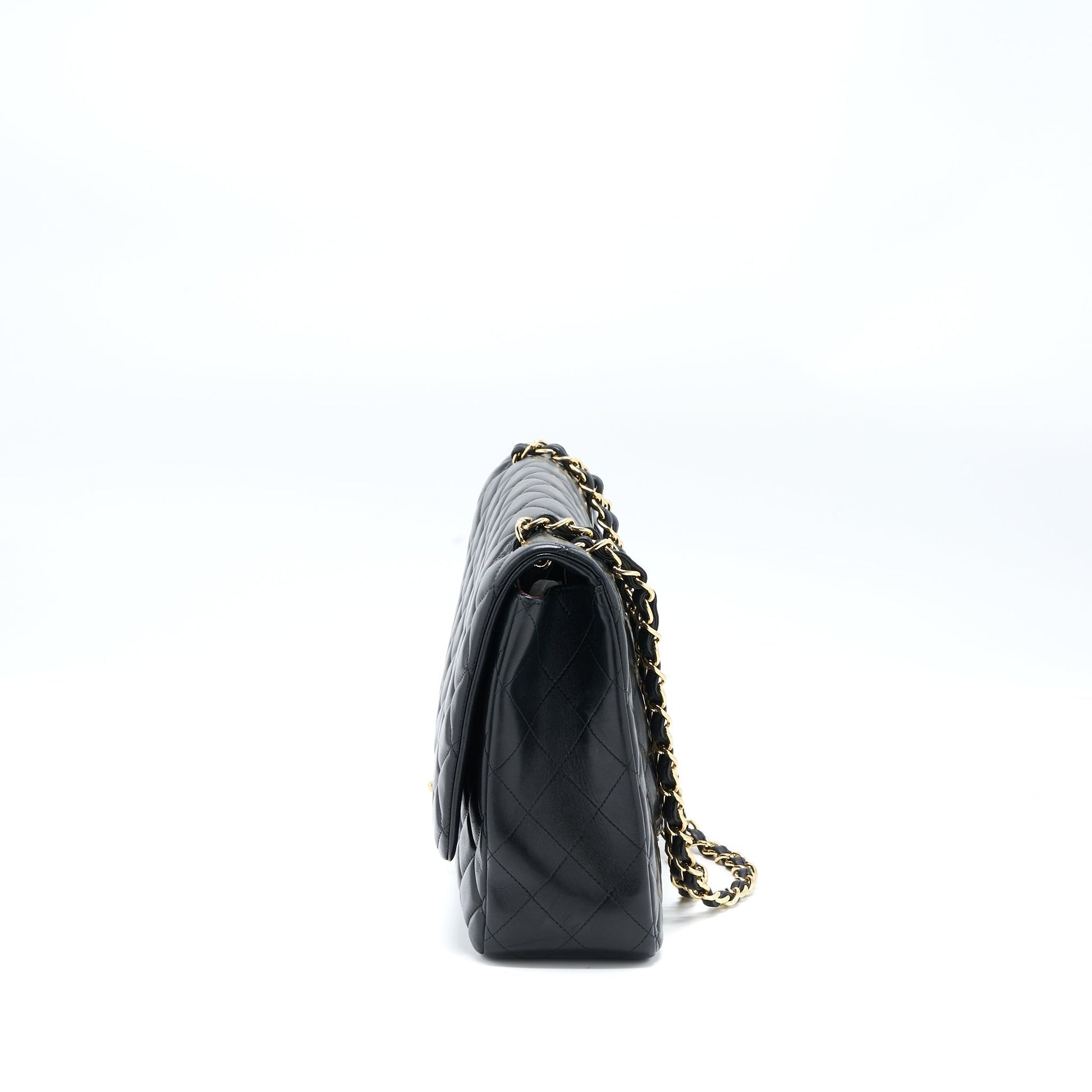 Chanel Maxi Single Flap Lambskin GHW Black Shoulder Bag