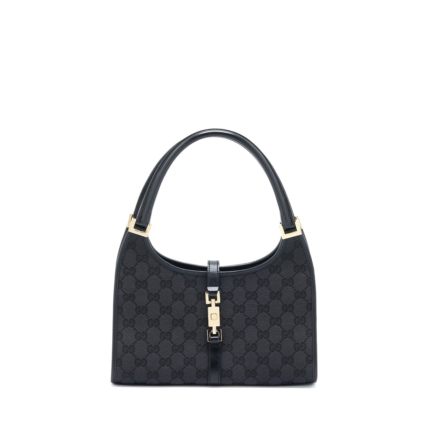 Gucci Jackie Bag Printed Canvas Black Travel Bag