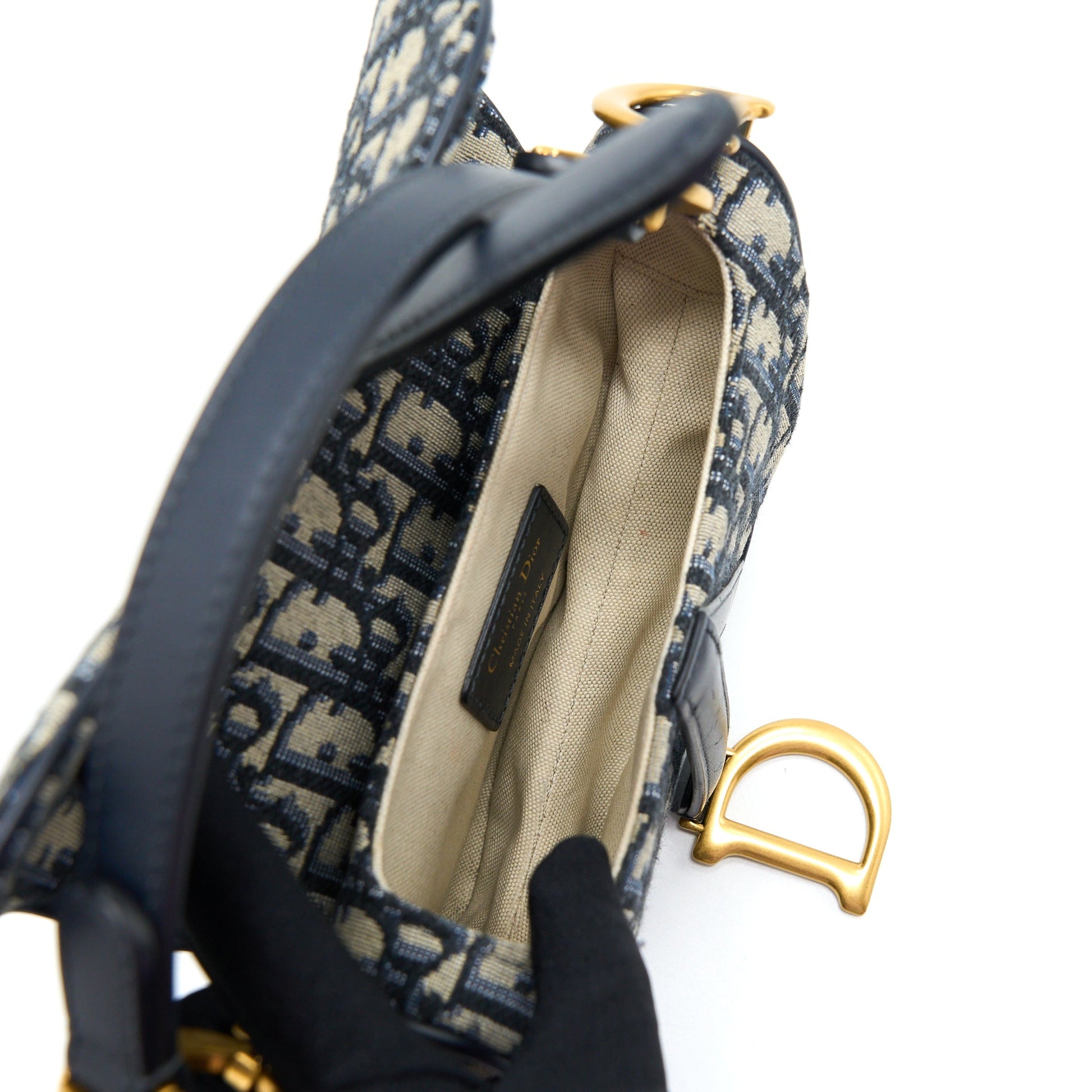 Dior Saddle Oblique Handbag Blue Mini Travel Bag