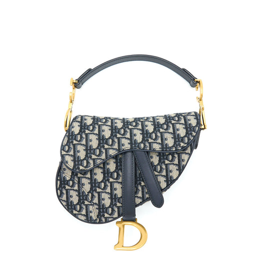 Dior Saddle Oblique Handbag Blue Mini Travel Bag