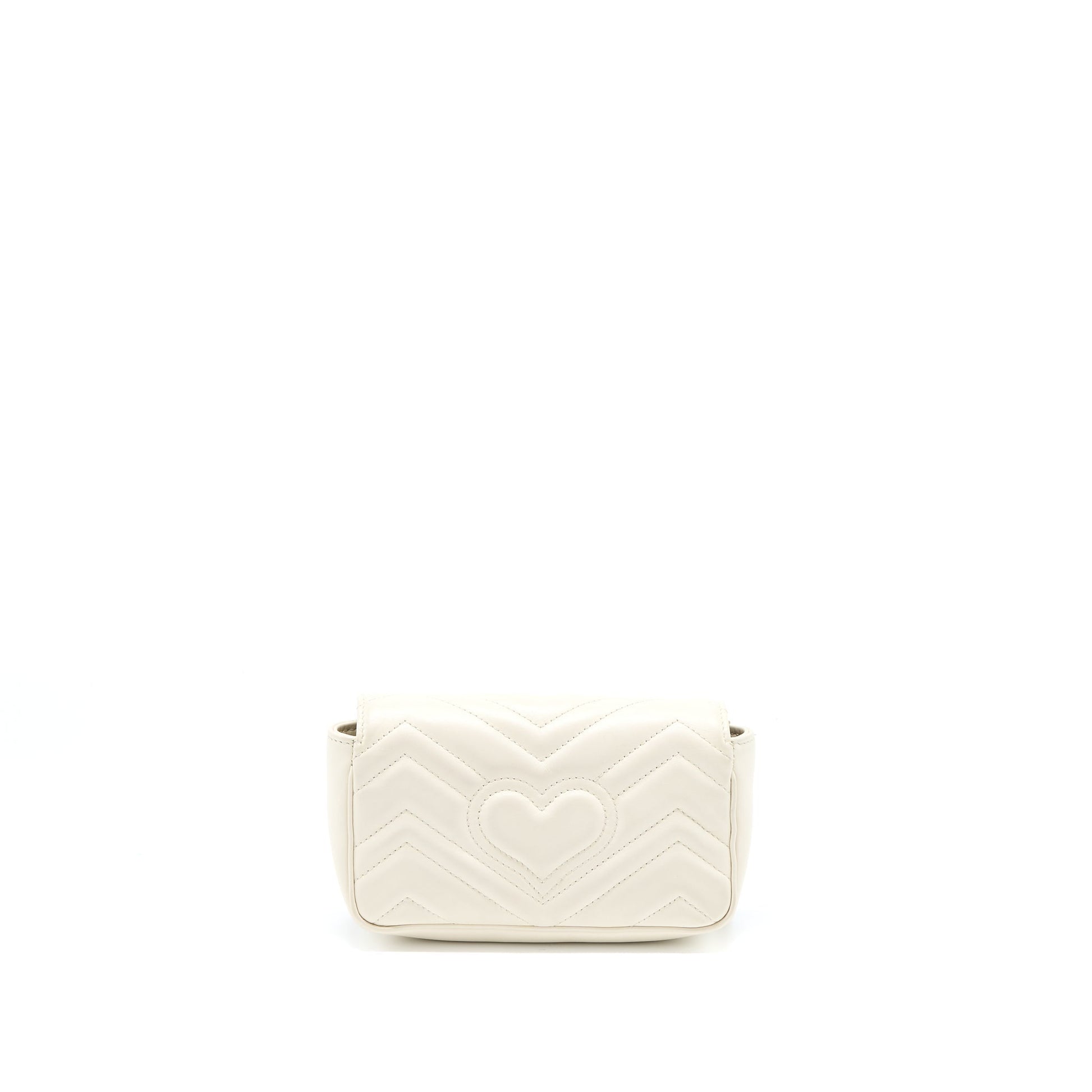 Gucci Marmont Super Bag Matelass Brushed White Mini Travel Bag