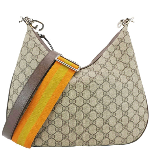Gucci Attache Supreme Shoulder Bag Canvas Beige