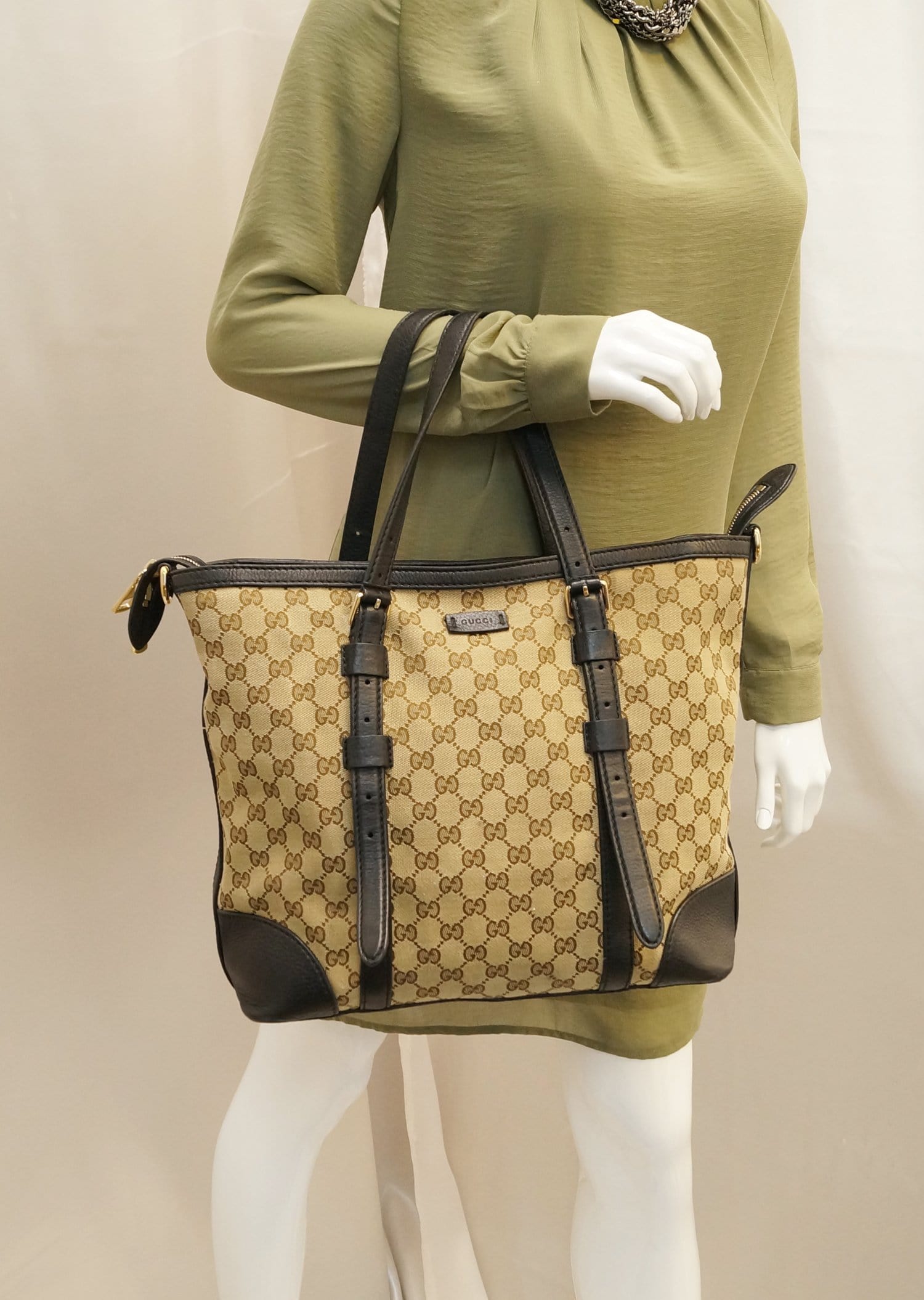 Gucci Tote Shoulder Bag Canvas