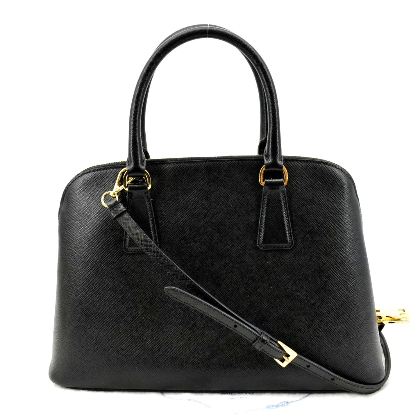 Lux Promenade Saffiano Shoulder Bag Leather Black