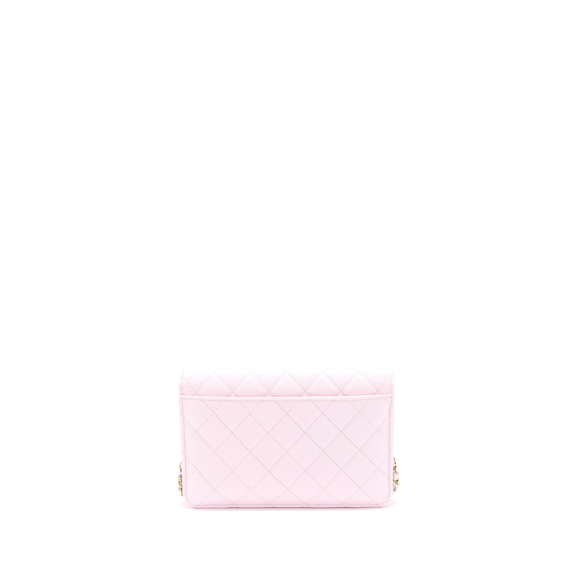 Chanel 2 1 on Caviar Light LGHW Pink Wallet Case