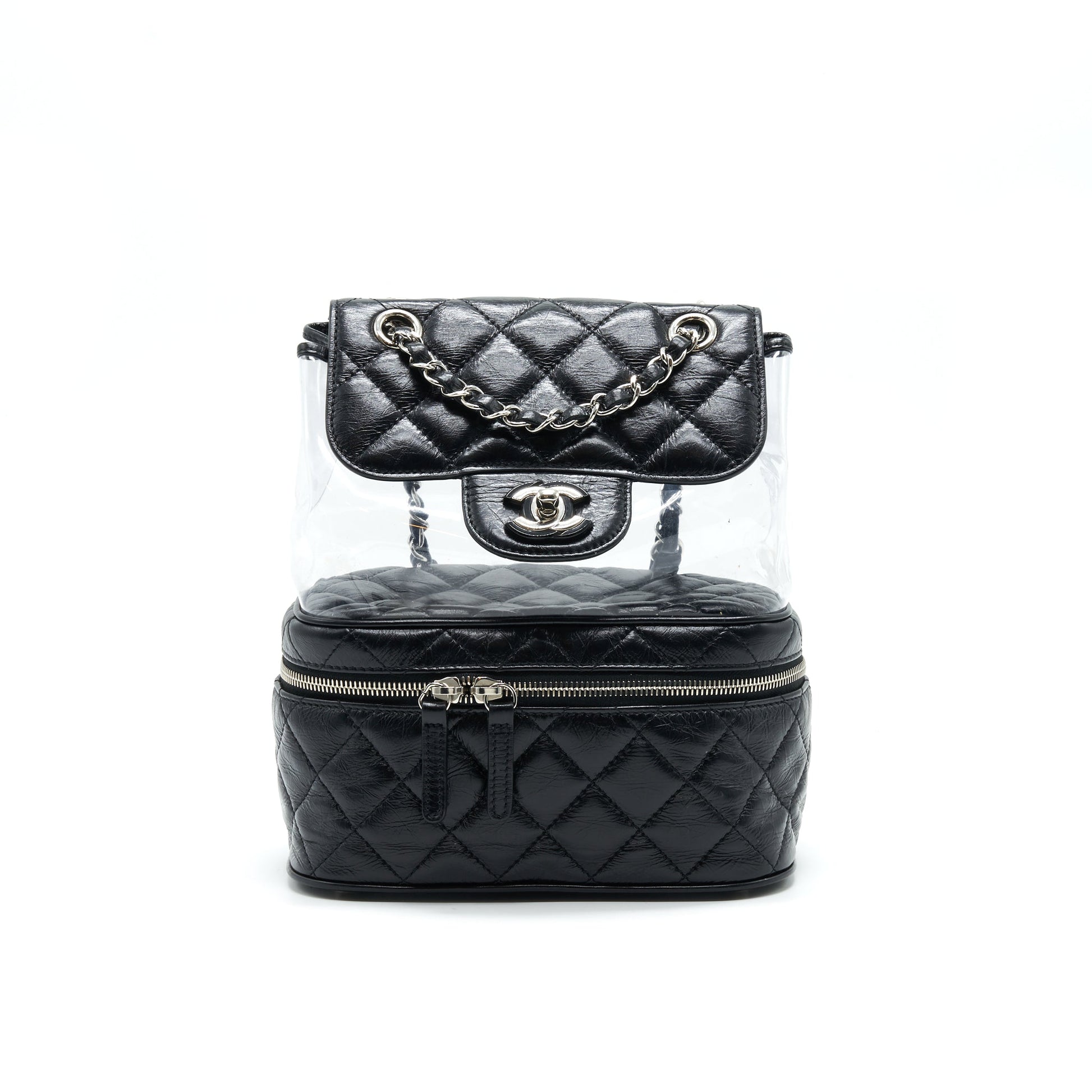 Chanel Transparent Back Pack PVC Backpack Leather
