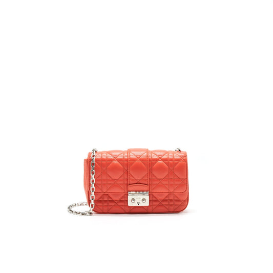 Dior Christian Miss Purse In Coral Handbag Small Flap Travel Bag