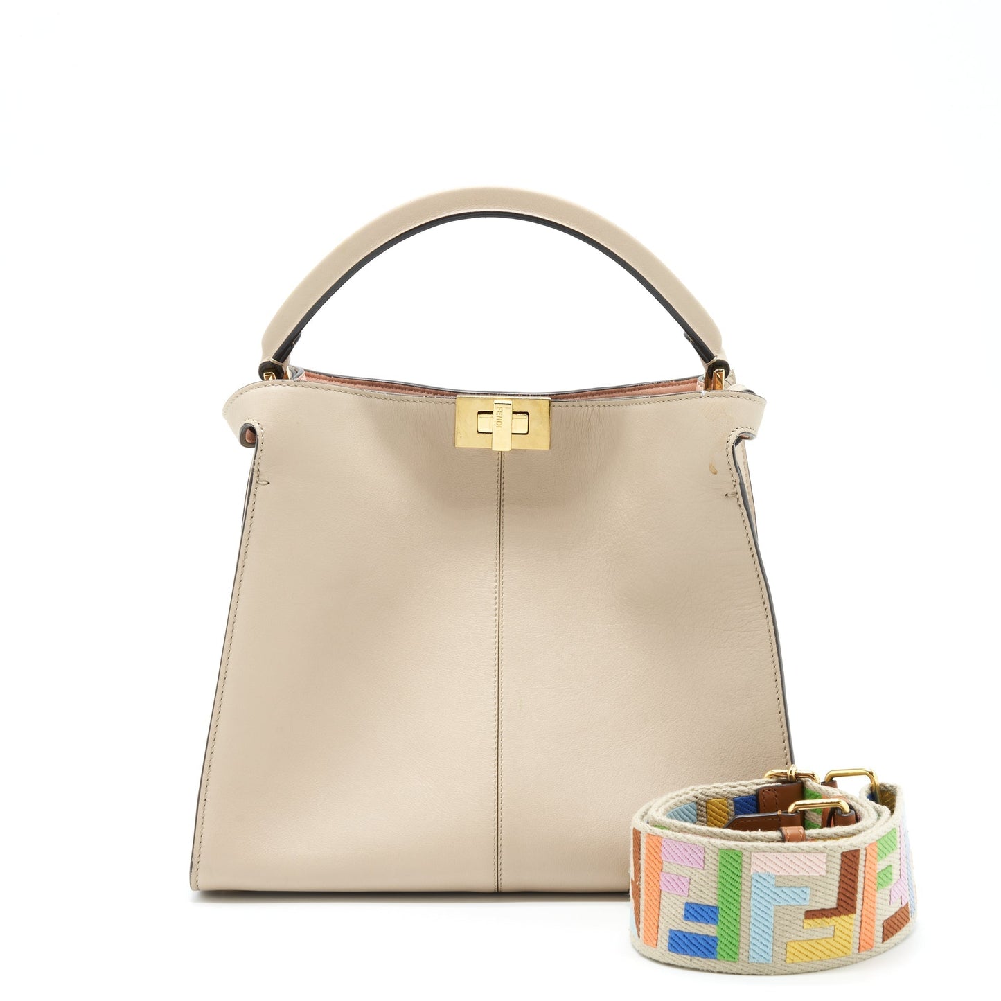 Fendi Peekaboo Iconic Essentially Handbag Beige Travel Bag