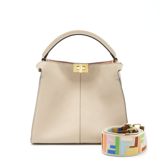 Fendi Peekaboo Iconic Essentially Handbag Beige Travel Bag