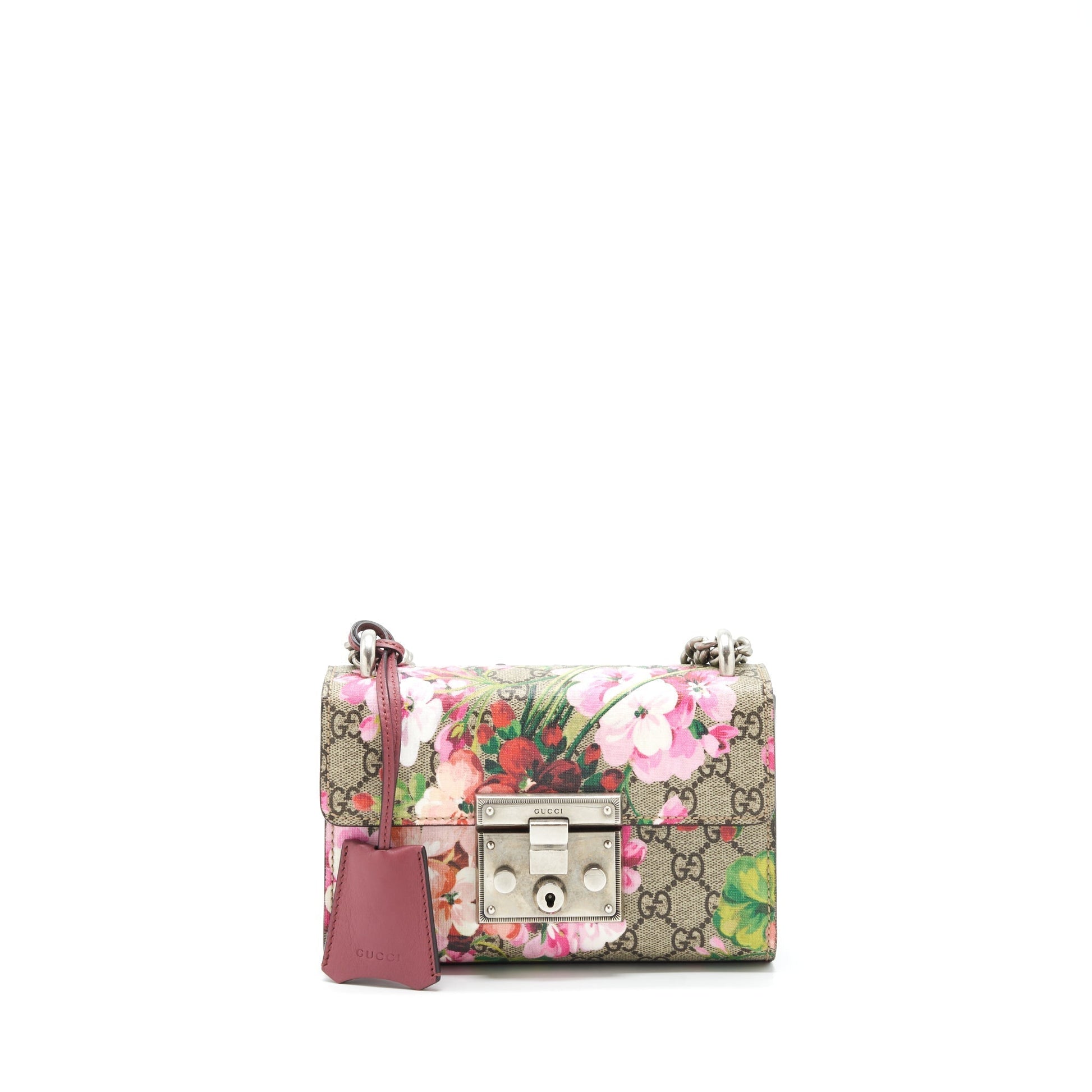 Gucci Padlock Print Handbag Pink Small Travel Bag Print Pink
