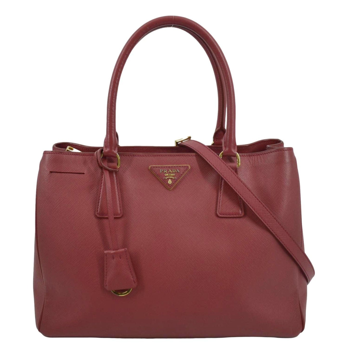 Lux Saffiano Top Handle Satchel Bag Leather Red Travel Bag