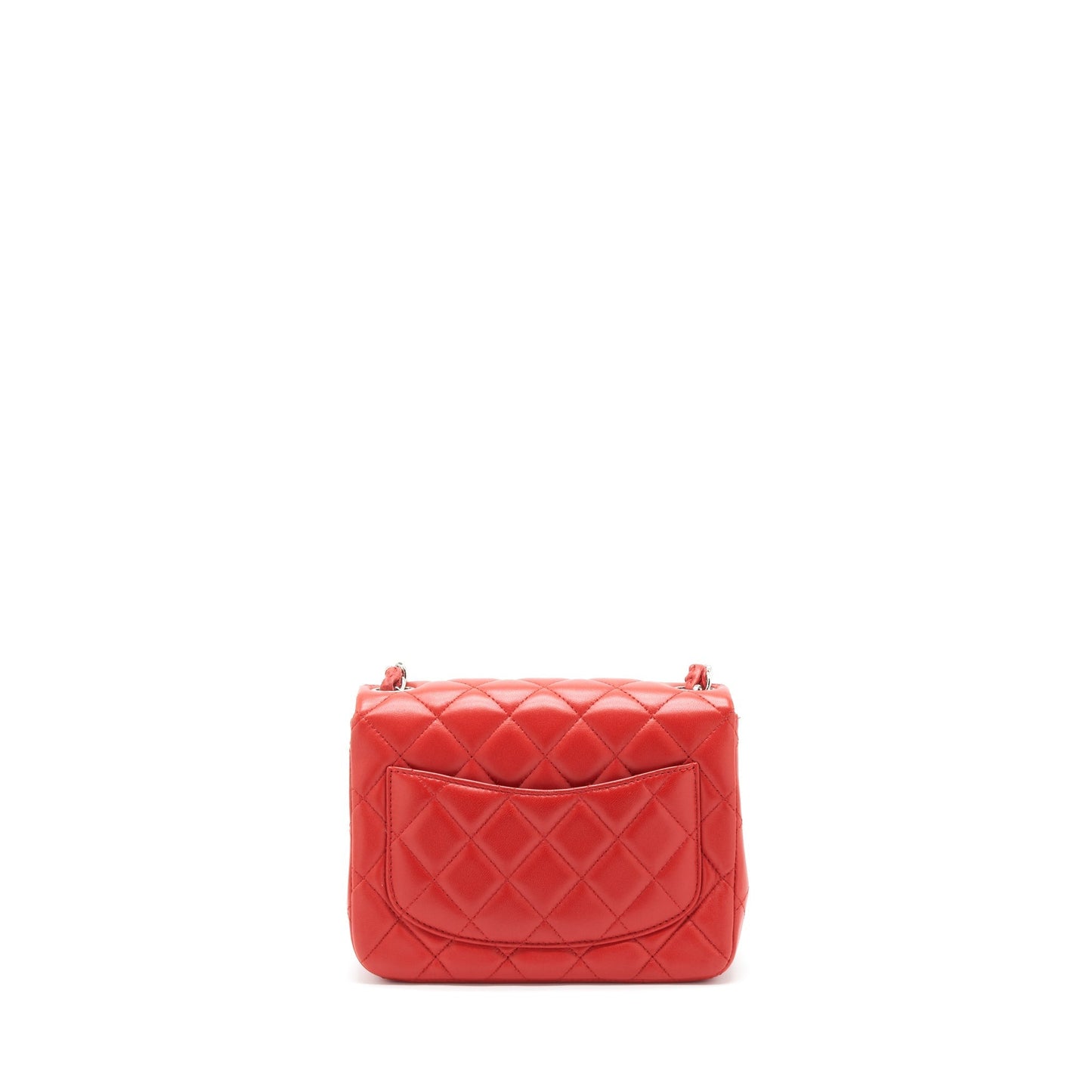 Chanel Square Flap Lambskin SHW Red Shoulder Bag