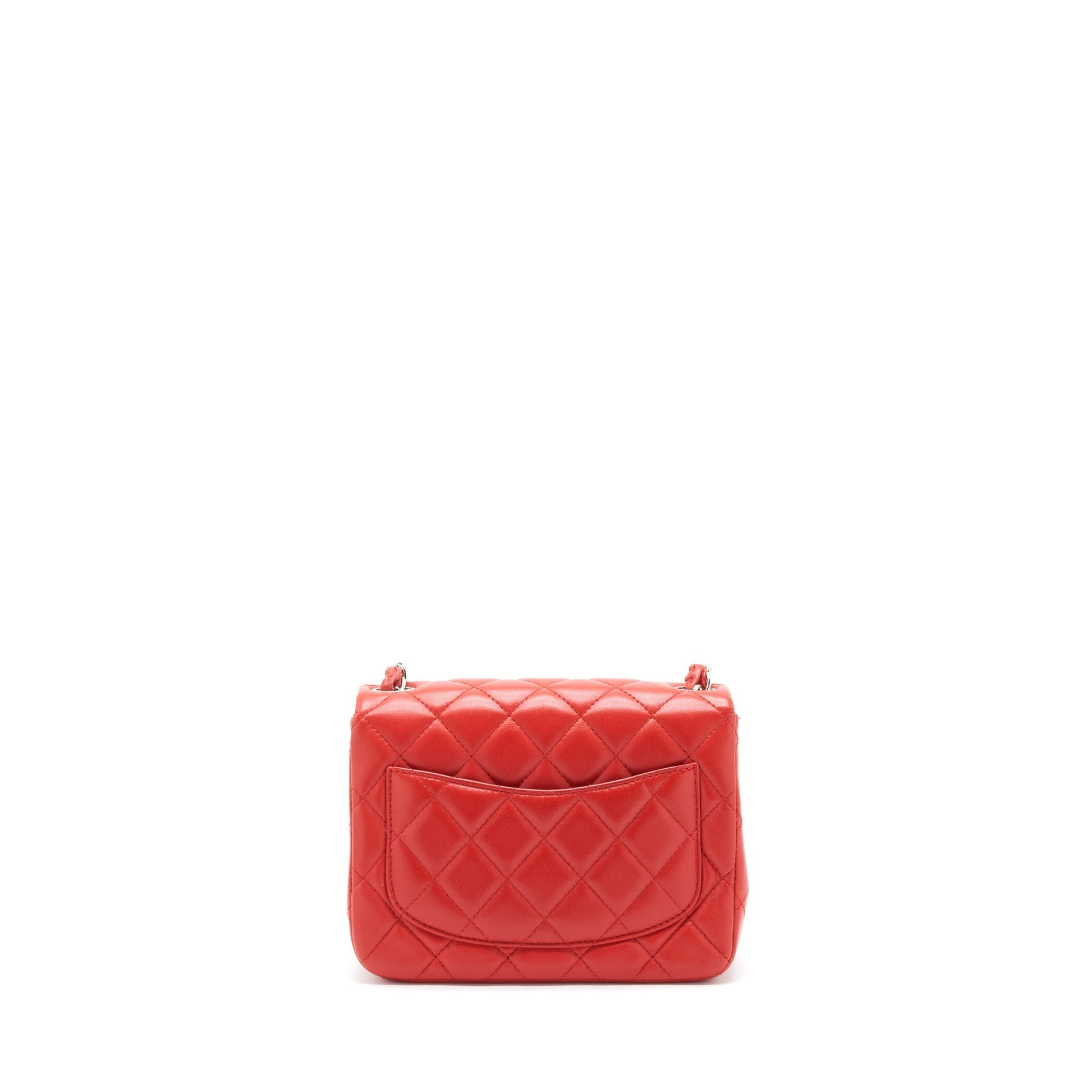 Chanel Square Flap Lambskin SHW Red Shoulder Bag