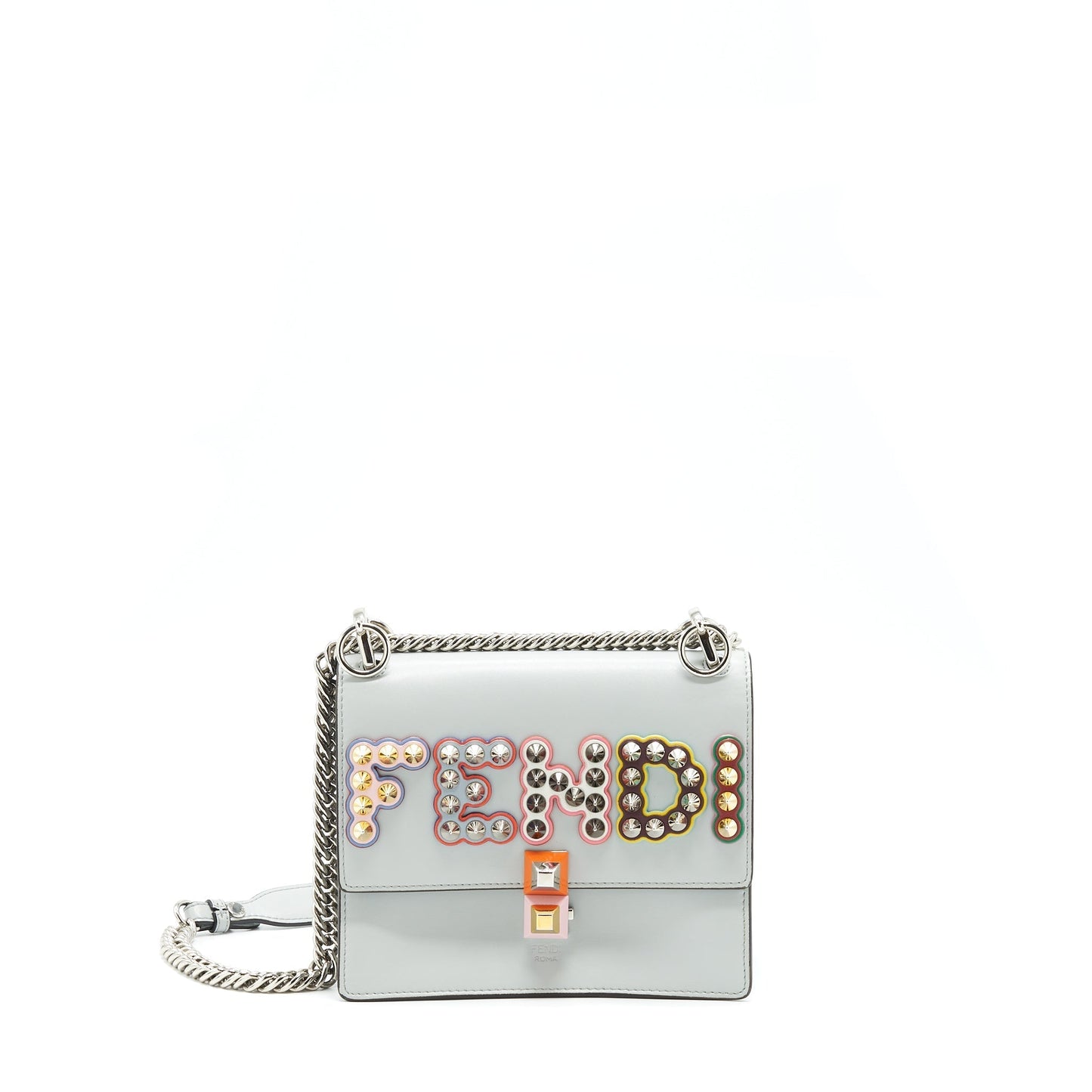 Fendi Kan Studded Purse Light Multicolour Blue Mini Shoulder Bag